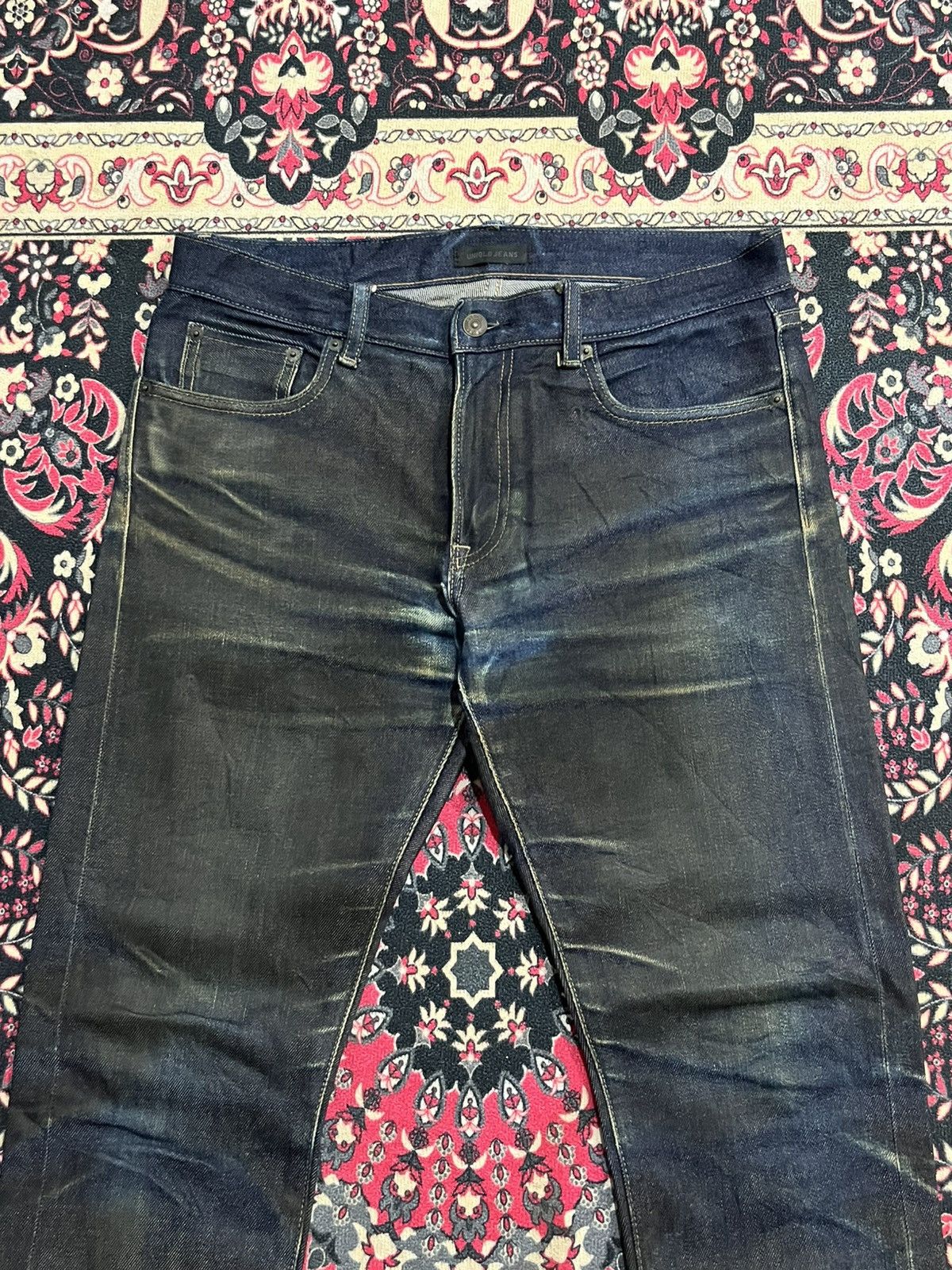 Undercover × Uniqlo Vintage Uniqlo UJ Dark Blue Faded Washed Selvedge Jeans Size US 32 / EU 48 - 4 Thumbnail