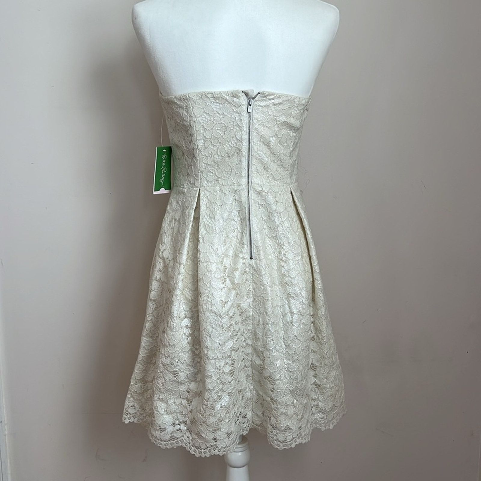 Lilly Pulitzer Lilly Pulitzer Marielle Cameo White Race For This Lace Dress Size M / US 6-8 / IT 42-44 - 7 Thumbnail