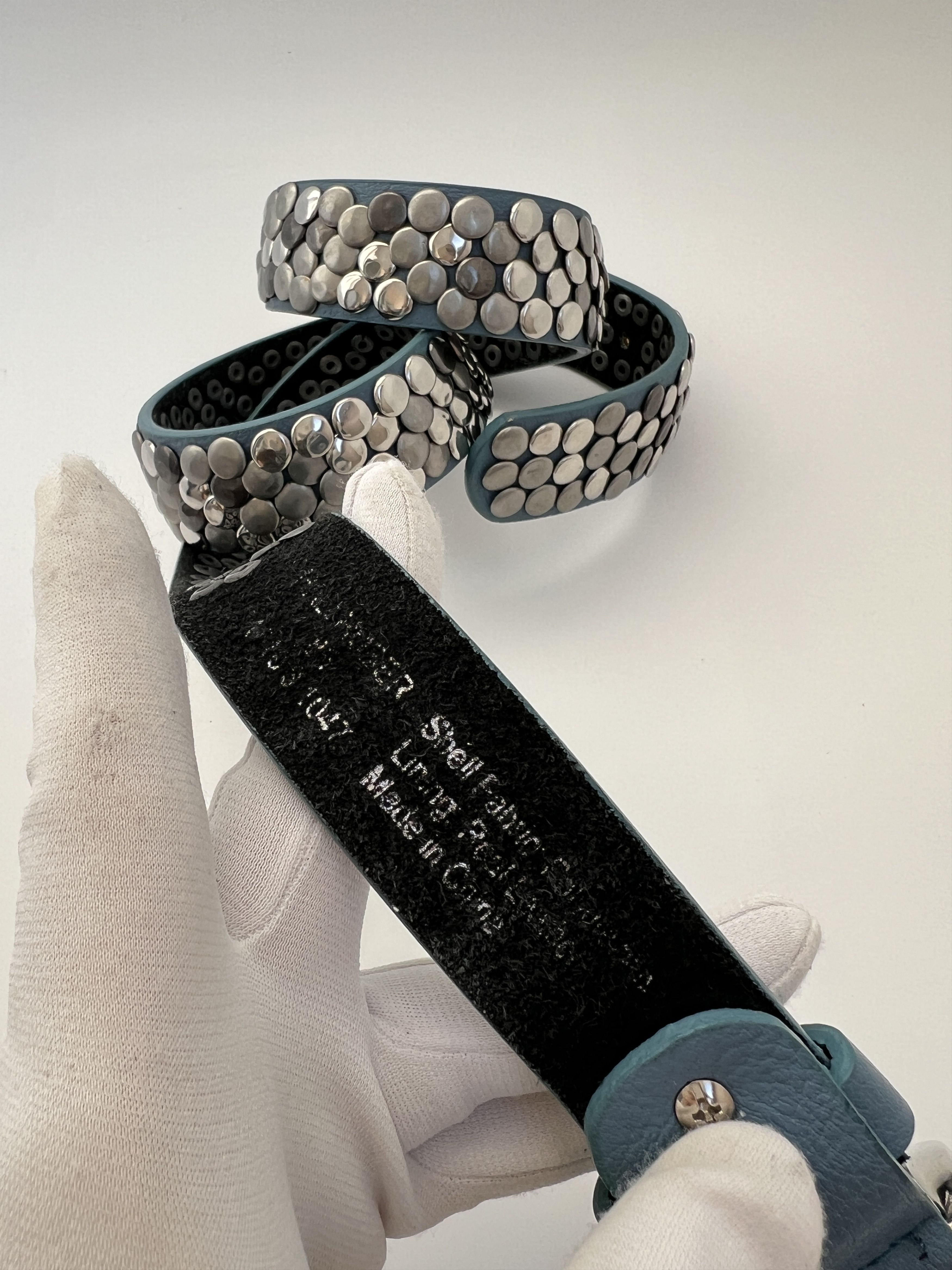 Vintage BB Style Rhinestones Blue Punk Style Belt Blue Size ONE SIZE - 10 Thumbnail