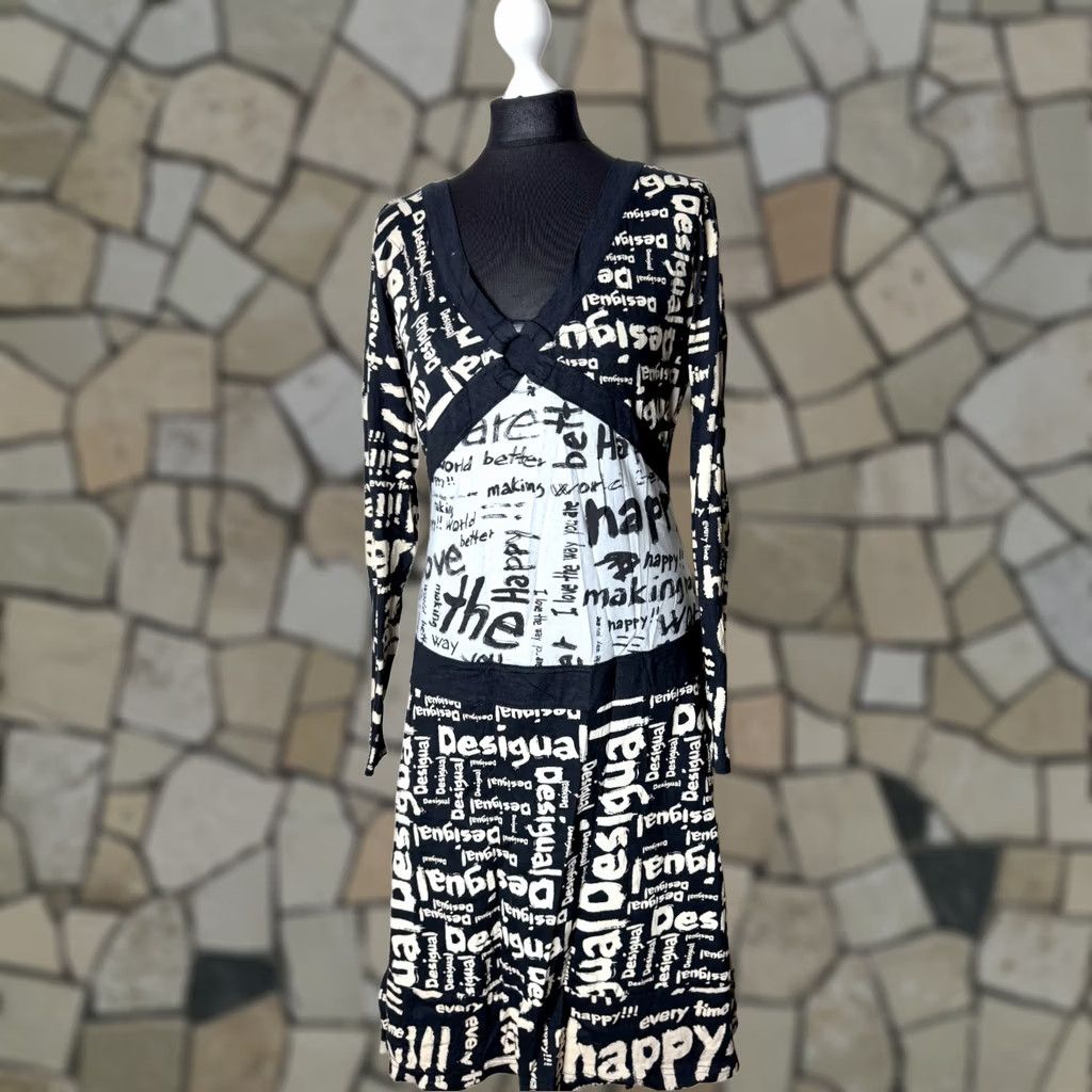 Desigual Desigual Dress Womens L A-Line Dress Black Knee Length 101 cm Desigual Womens L Dress - Mens? Size L / US 10 / IT 46 - 1 Thumbnail