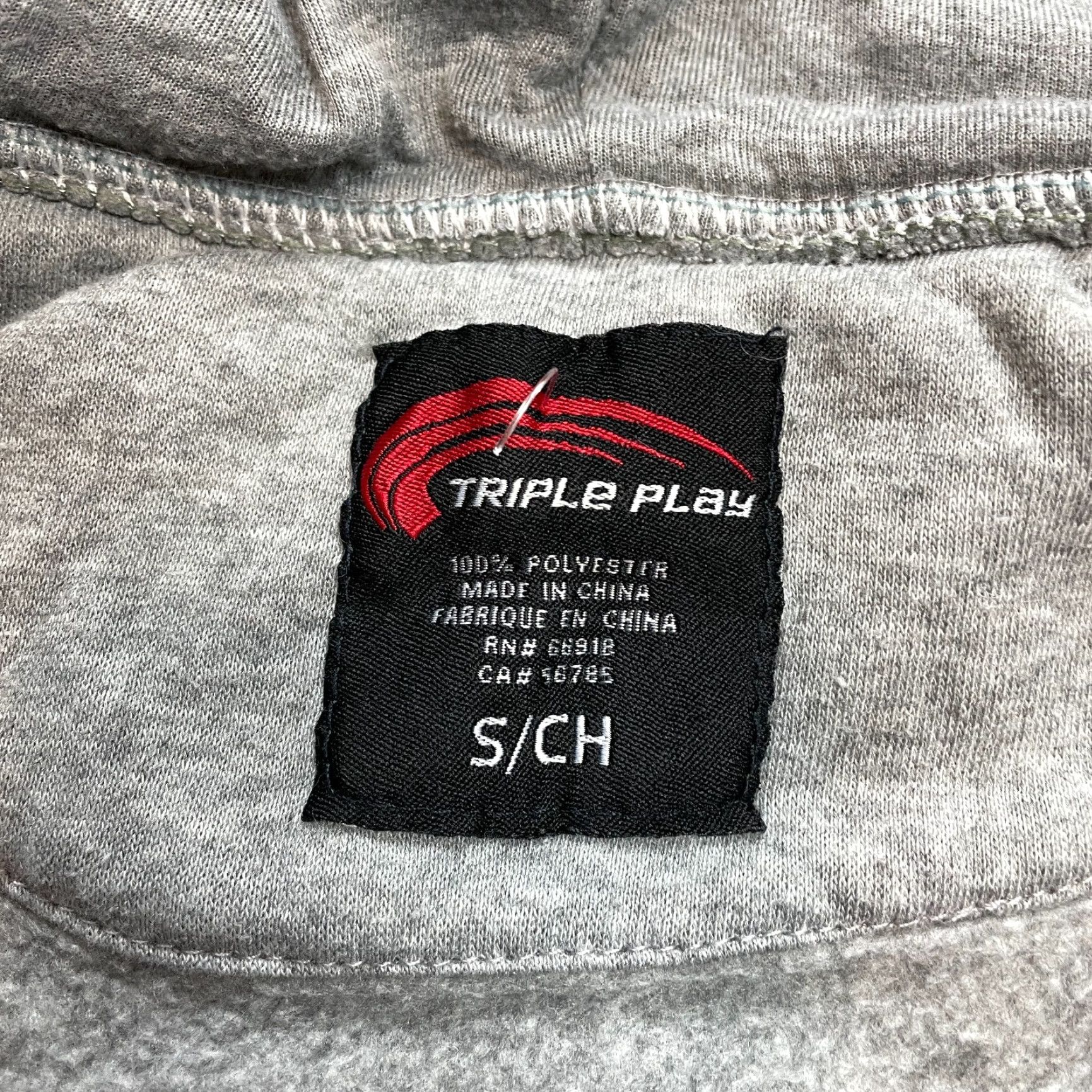 Vintage Triple Play Full Zip Hoodie Unisex Adults Small Gray Polyester Zipper Missing Pilling Spot Decent Condition Sweatshirt Hoodie Full Zip Athletic Wear Size US S / EU 44-46 / 1 - 4 Thumbnail