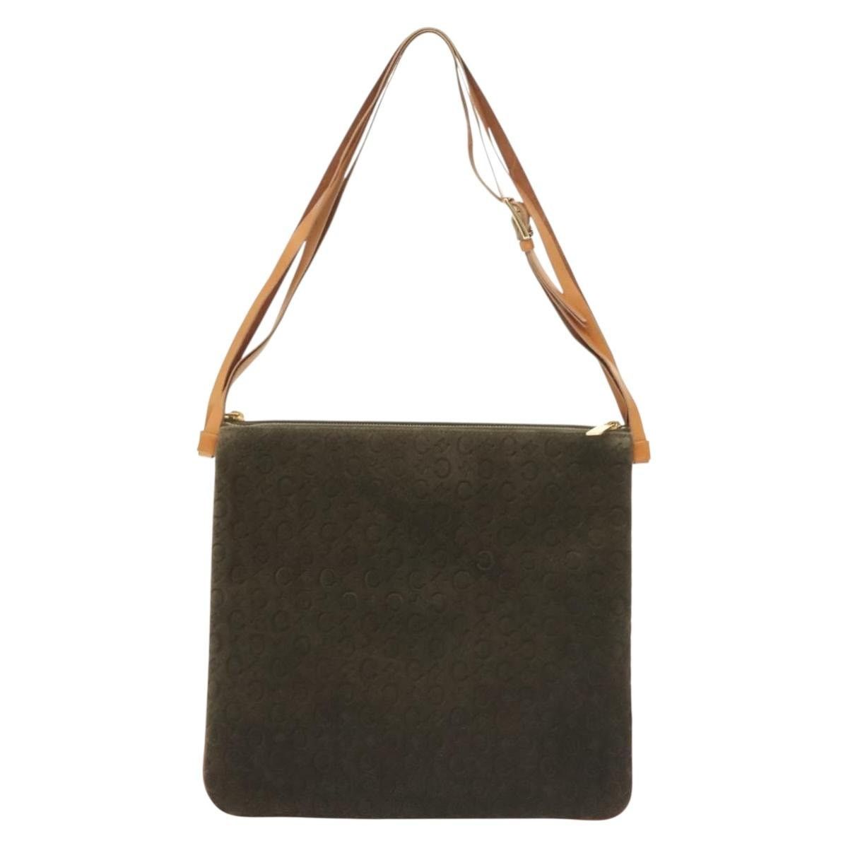 Celine CELINE C Macadam Canvas Shoulder Bag Suede Brown Gold Size ONE SIZE - 2 Thumbnail