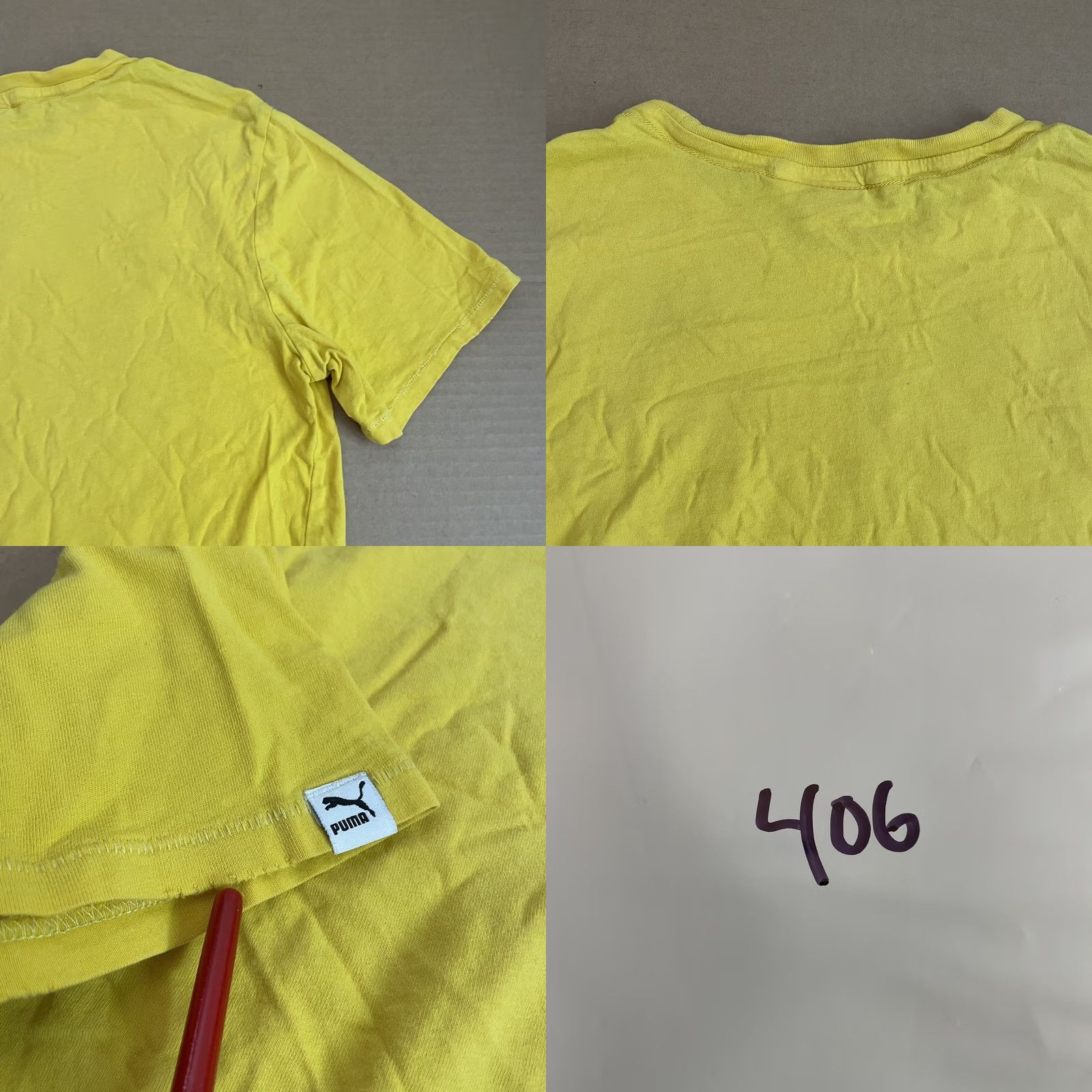 Puma Puma Shirt Adult Small Yellow Spell Out Logo Clyde Spell Out Script Mens Fitness Size US S / EU 44-46 / 1 - 10 Thumbnail