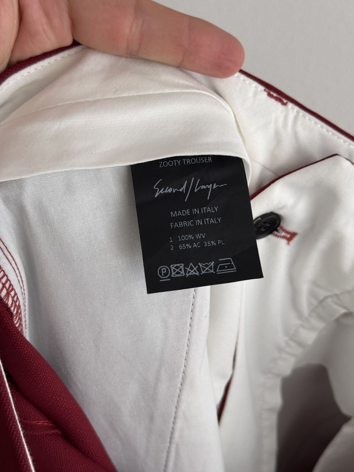 Second/Layer Throwing Fits Collab Wine Red Trousers Size 48R - 4 Thumbnail