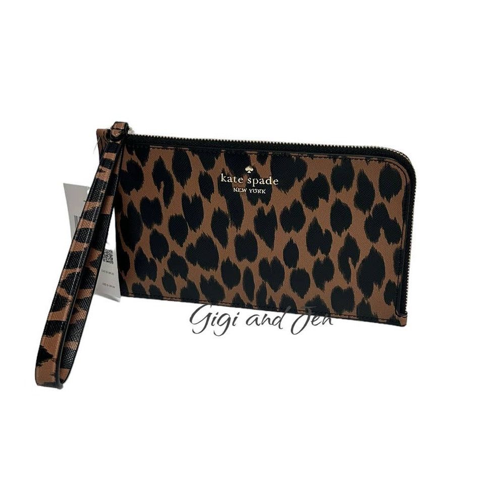 Kate Spade Kate spade Leopard Printed Lucy Medium L-Zip Wristlet Size ONE SIZE - 1 Thumbnail