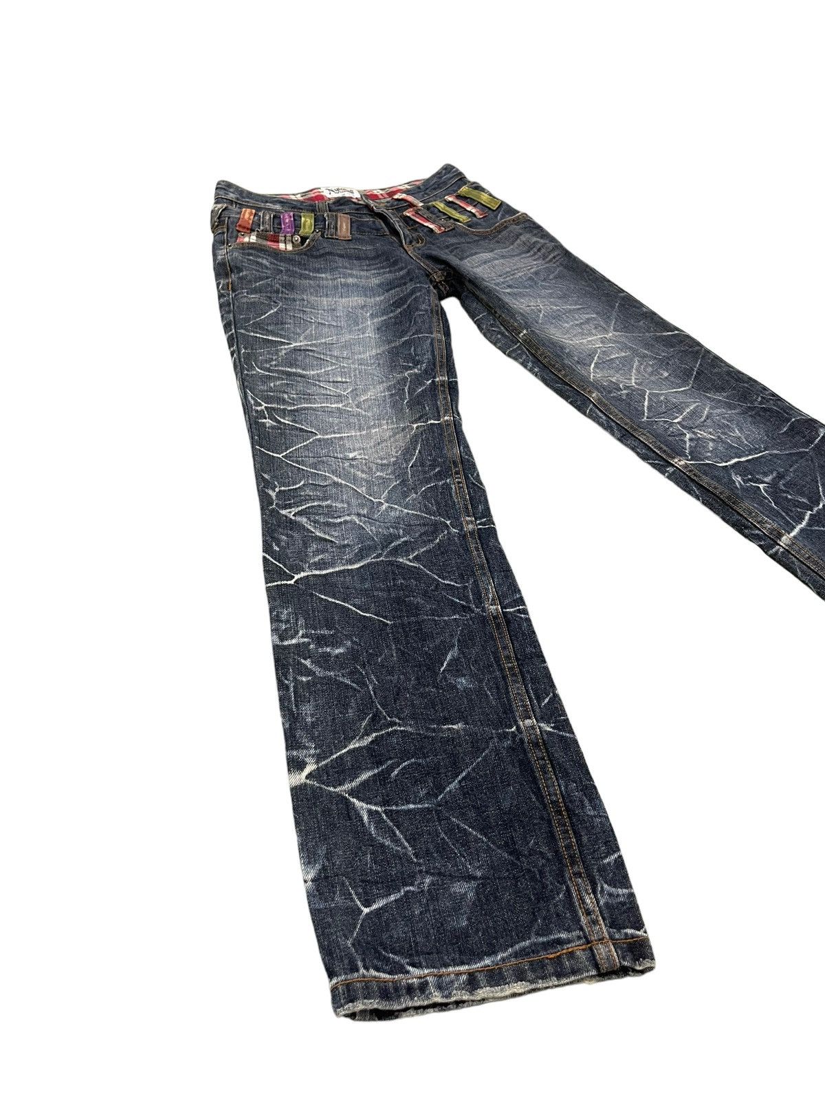 Japanese Brand Double Waist Jeans Nylaus Honeycomb Faded Straight Cut 8🟦5 Size US 30 / EU 46 - 10 Thumbnail