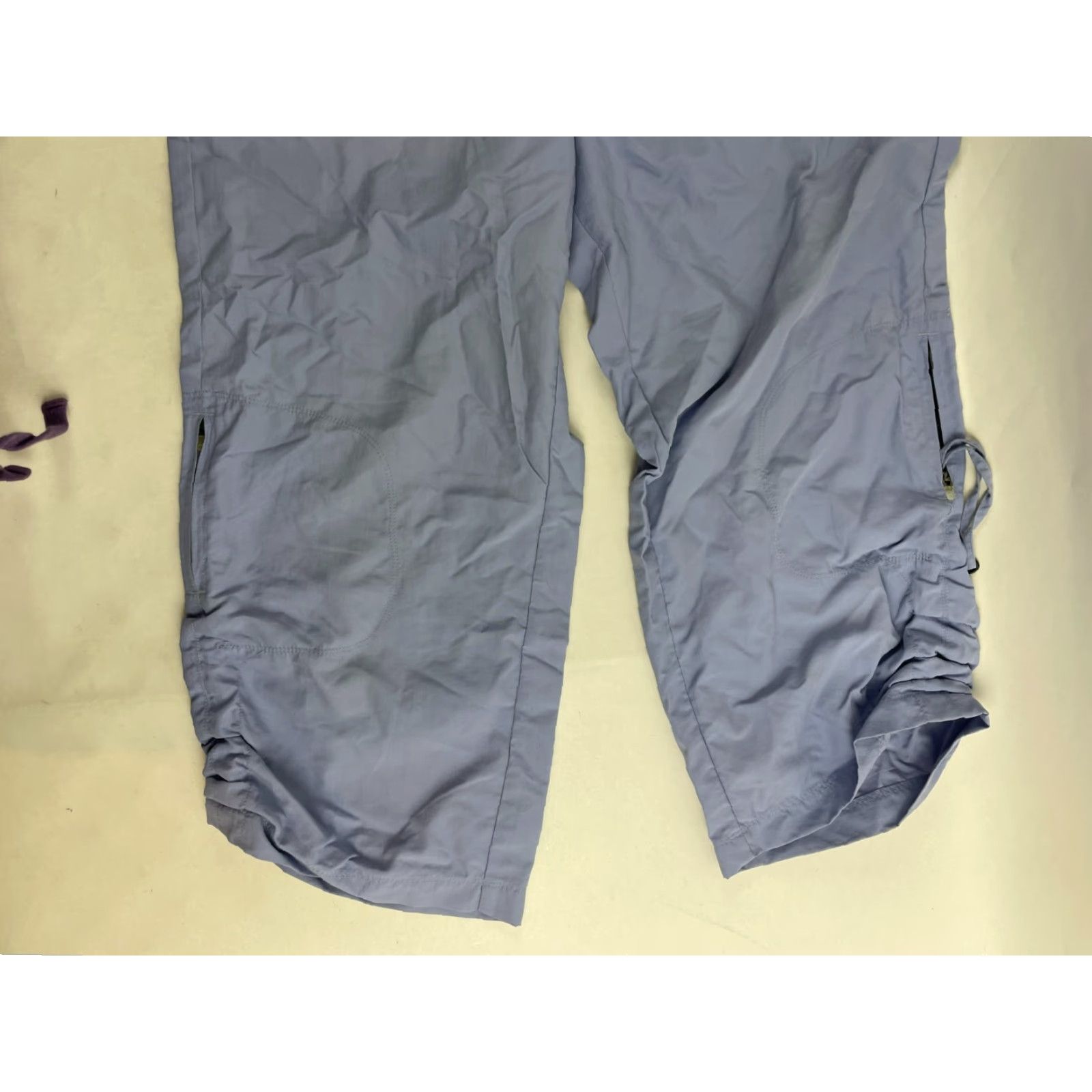 Vintage L.L. Bean Pants Women's 12 Purple Capris Hiking Ruched Side Nylon Flat Front Regular Style Capri Womens Size 34" / US 12 / IT 48 - 4 Thumbnail