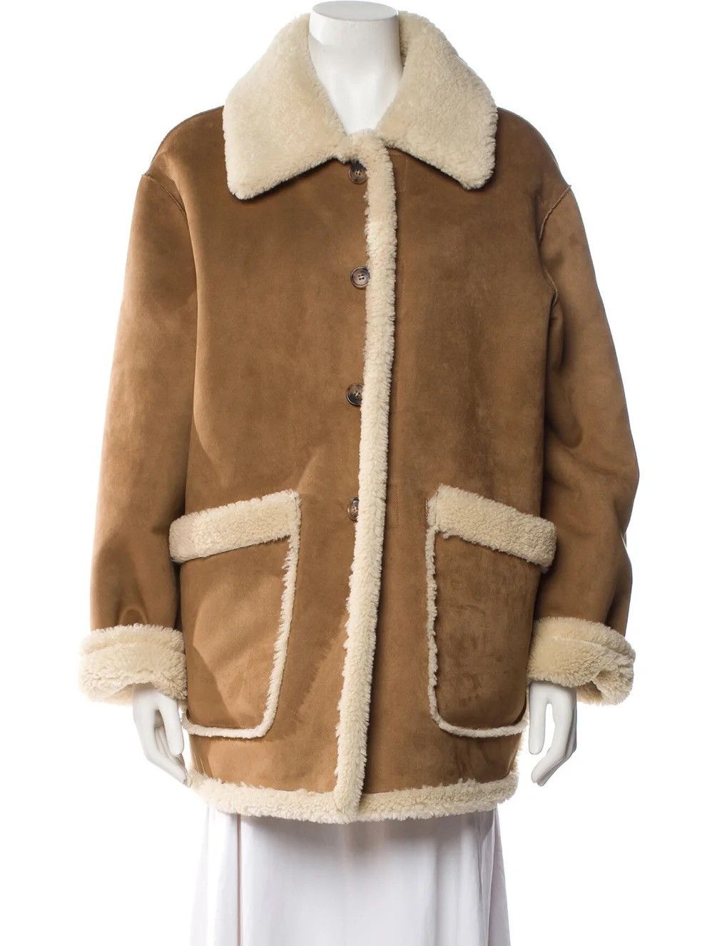 Designer Dunst Tan Button Reversible Faux-Leather Jacket Size S / US 4 / IT 40 - 1 Thumbnail