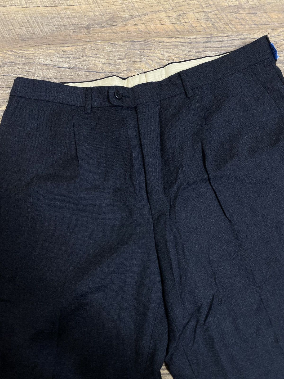Vintage MABITEX Italy Tasmania Wool Pleated Dress Trousers Charcoal Size US 32 / EU 48 - 3 Thumbnail