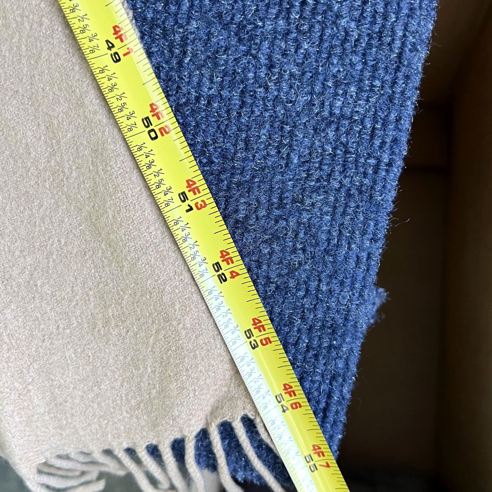 Vintage VINTAGE Tie Rack Scarf 100% Cashmere Made In Scotland Beige Fringe Unisex Coffice Size ONE SIZE - 3 Thumbnail