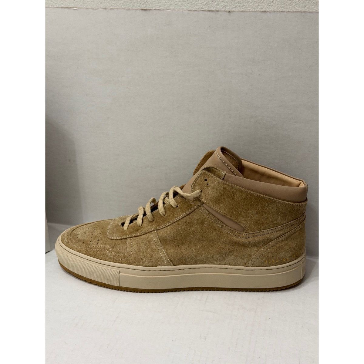 Common Projects COMMON PROJECTS TAN BBALL HIGH SUEDE SNEAKERS Size US 10 / EU 43 - 1 Thumbnail
