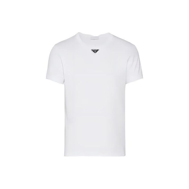 Prada Prada Logo Print White Crew Neck TShirt-2506 Size US M / EU 48-50 / 2 - 2 Thumbnail