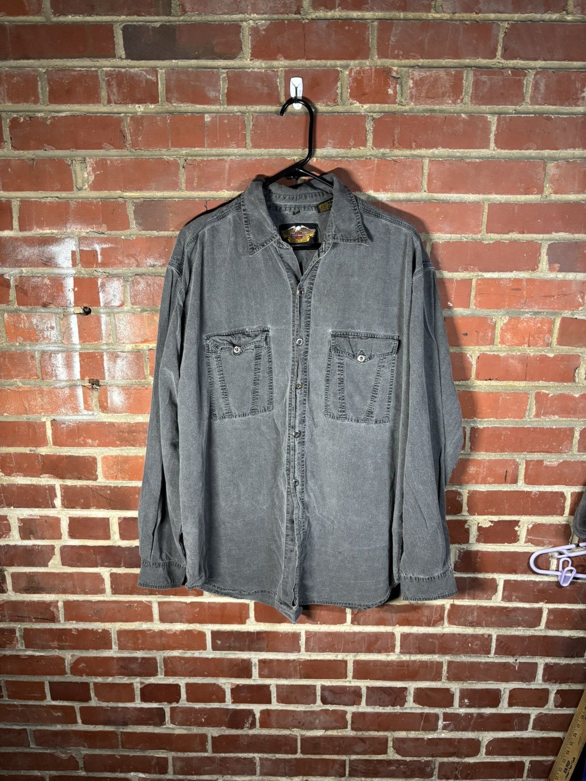 Harley Davidson Harley Davidson Embroidered Grey Button Down Shirt Adult XL Size US XL / EU 56 / 4 - 1 Thumbnail