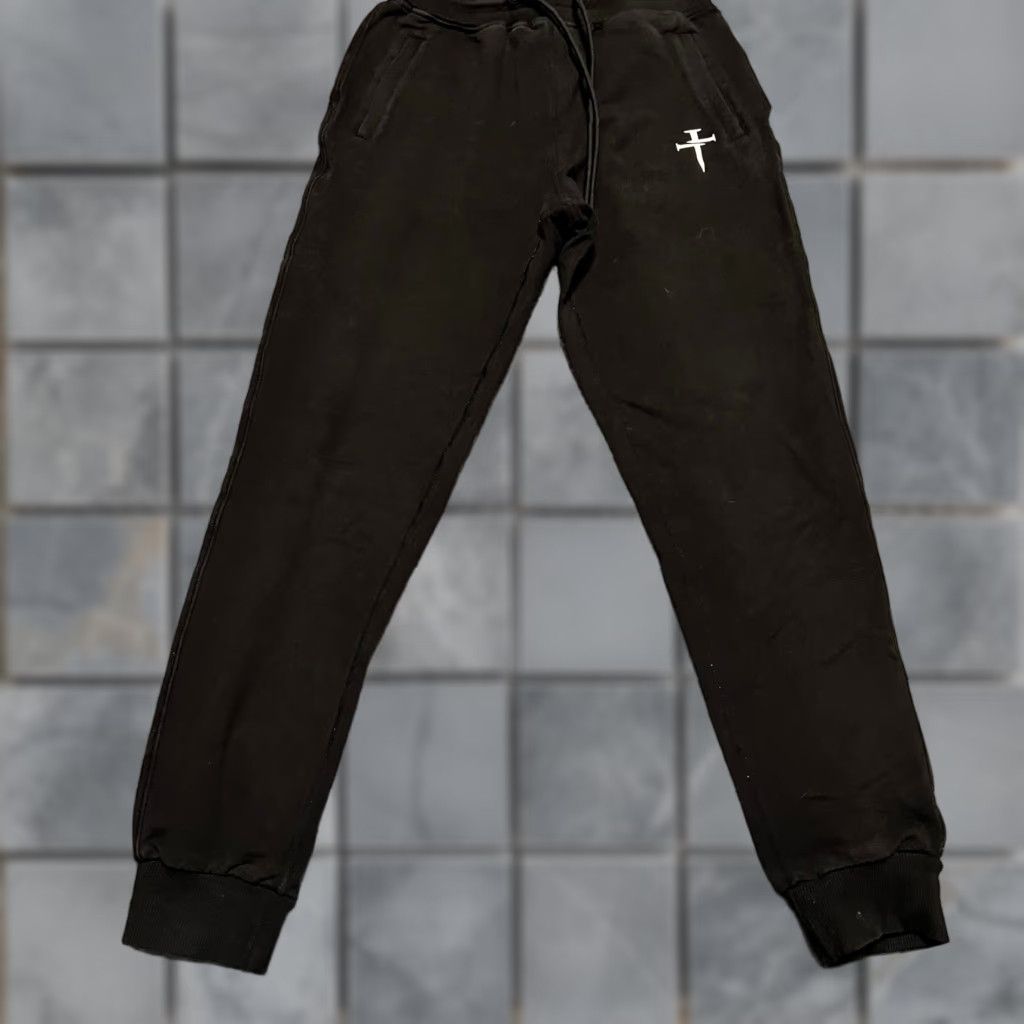 Vintage Three Nails Joggers Pants Women Small Black Pull On Drawstring Pockets Pants Size 28" / US 6 / IT 42 - 1 Thumbnail