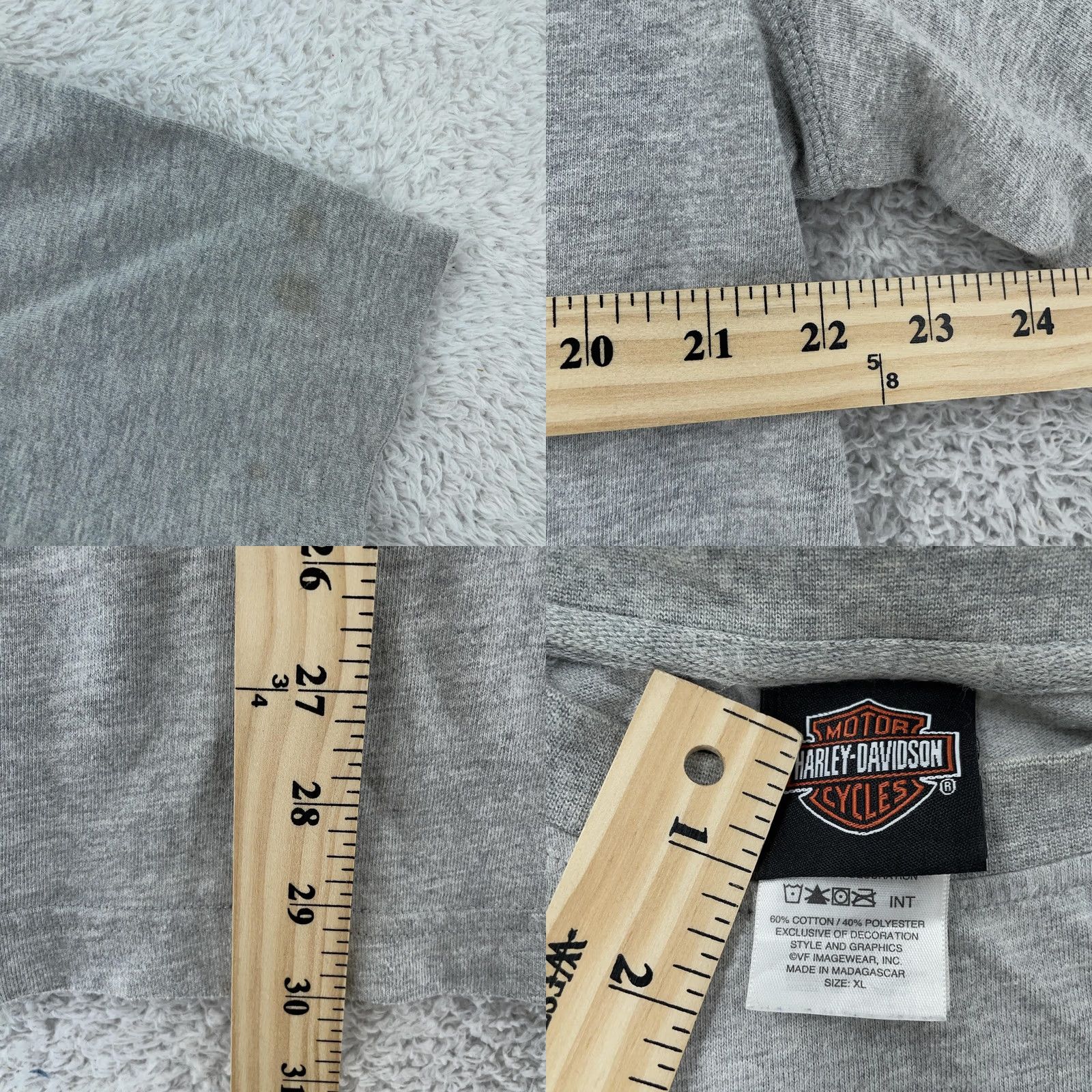 Harley Davidson Harley-Davidson T-Shirt Men Short Sleeve Gray Skull Biker Graphic Print Crew Neck L/XL Quilted Embroidered Columbia Connecticut Tee Size US L / EU 52-54 / 3 - 8 Thumbnail