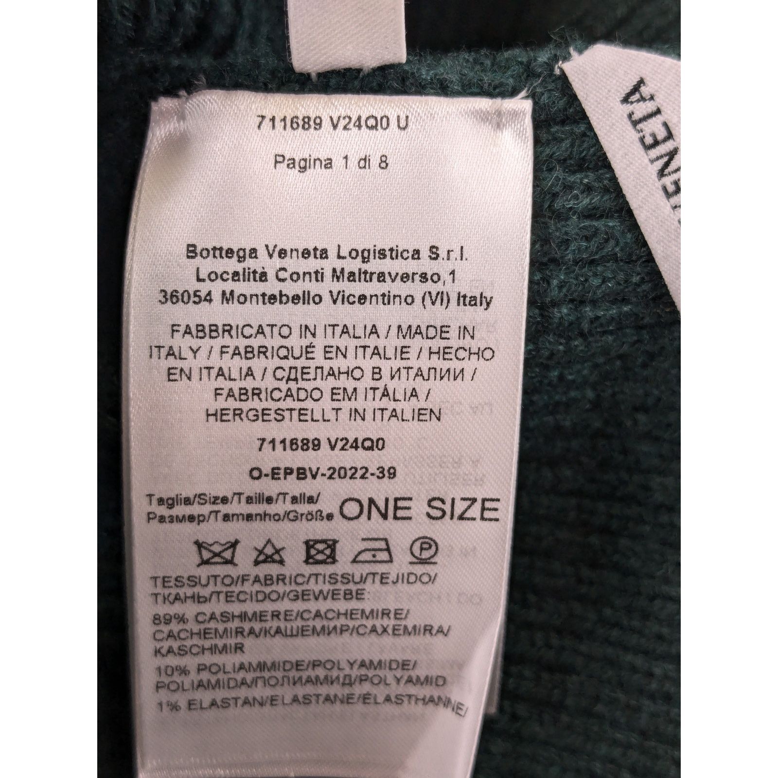 Bottega Veneta o1rshd1 Size: 58 / MW English Ribs Cashmere Hat in Inkwell Size ONE SIZE - 7 Thumbnail