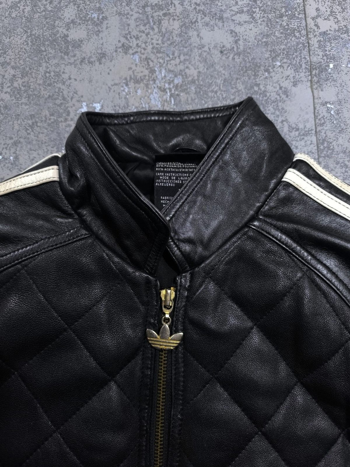 Adidas vintage Adidas three-stripe leather crop bomber jacket Size M / US 6-8 / IT 42-44 - 4 Thumbnail
