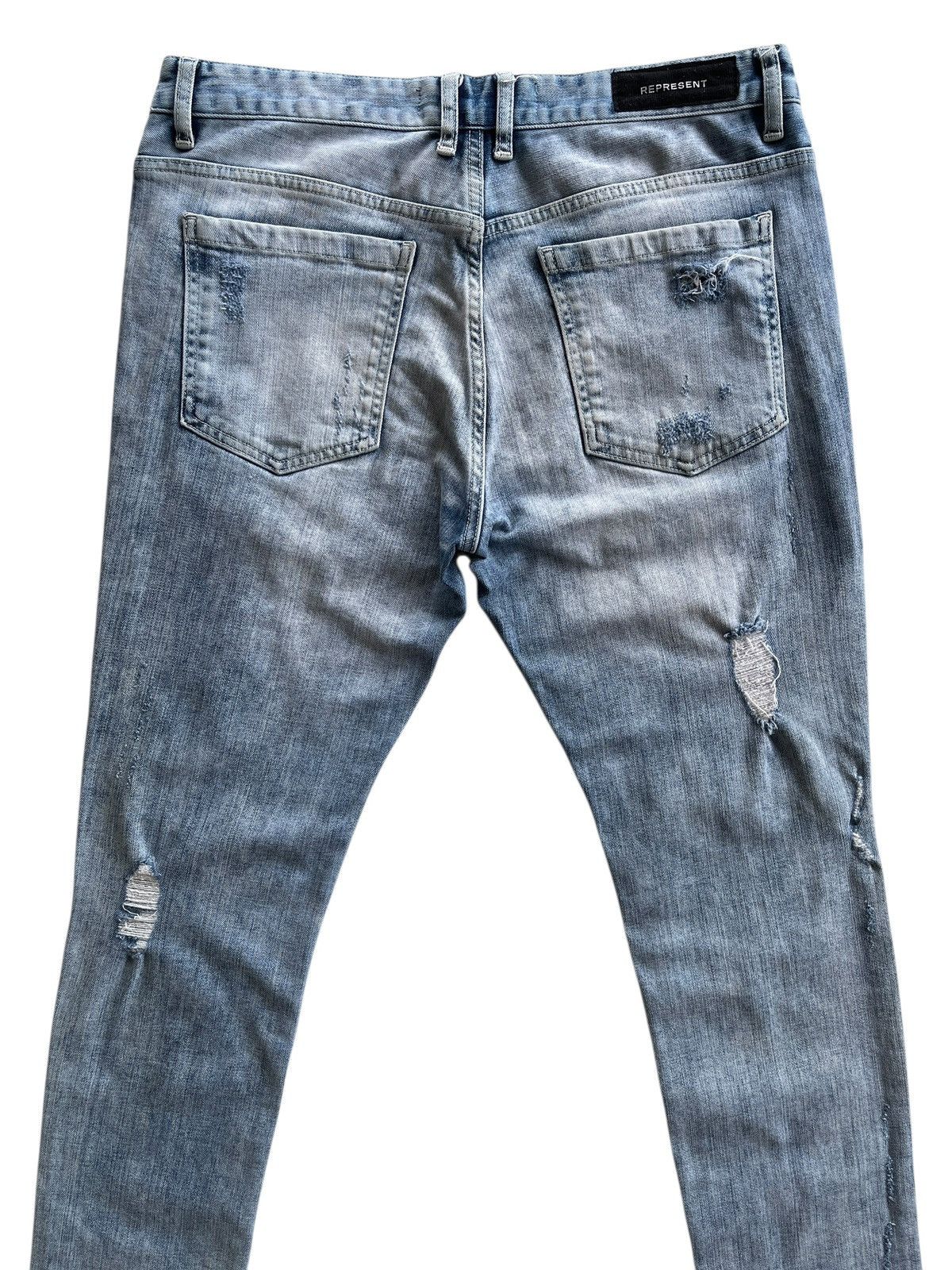 Represent Clo. Represent Acid Blue Distressed Knee Jeans Size US 33 - 8 Thumbnail