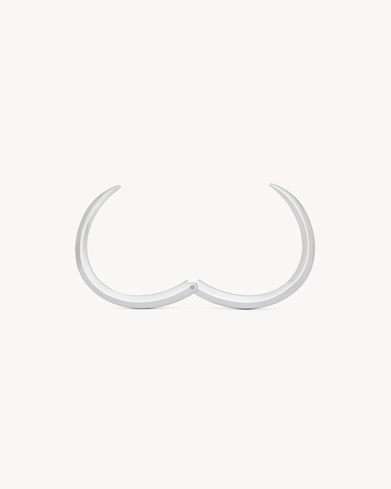 Saint Laurent Paris o1s1wg110126 802240 Size: OS / Claw Bracelet in Metal Silver Size ONE SIZE - 3 Thumbnail