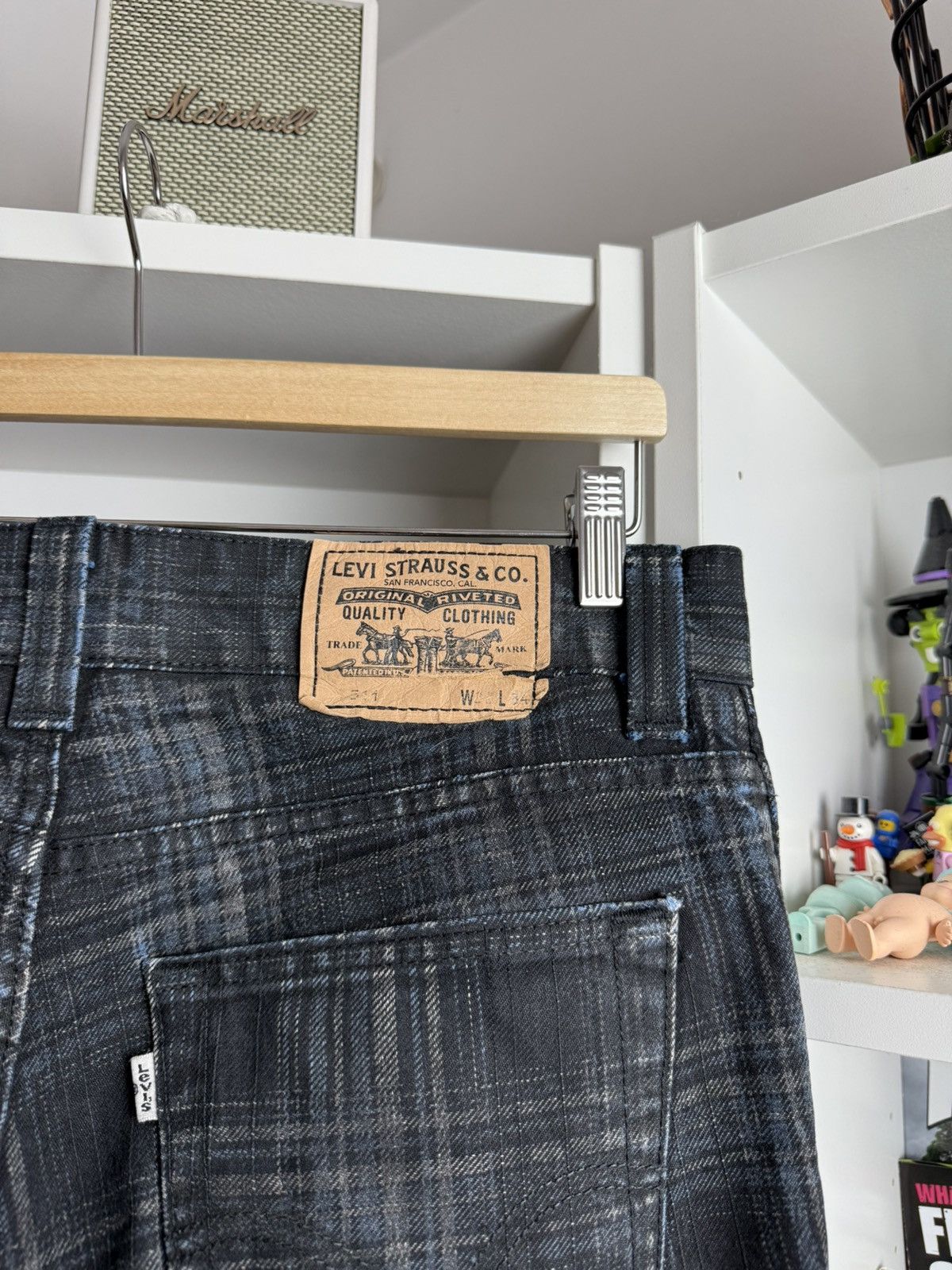 Levi's × Levi's Vintage Clothing × Vintage Vintage Levi’s 511 checked denim pants 32x34 streetwear punk Size US 32 / EU 48 - 5 Thumbnail