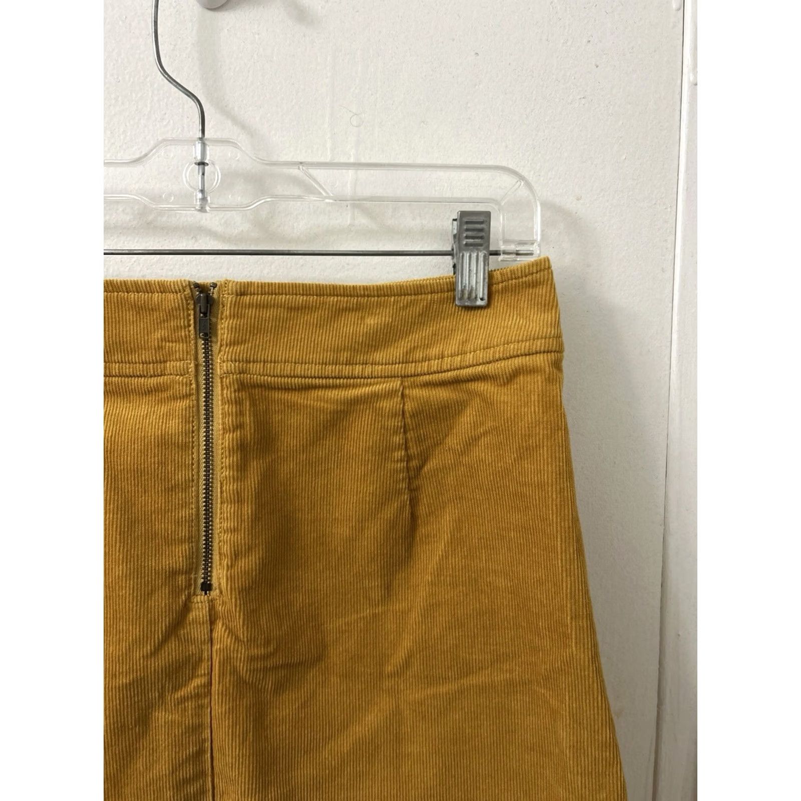 J.Crew J. CREW Corduroy Mini Skirt Womens Size 2 Yellow Cotton Blend Stretch G8210 NWT Size 26" / US 2 / IT 38 - 4 Thumbnail