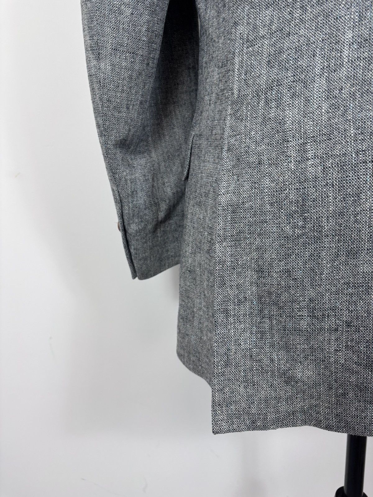 Ermenegildo Zegna Ermenegildo Zegna Soft Grey Textured Silk Blazer Jacket Size 44R - 12 Thumbnail