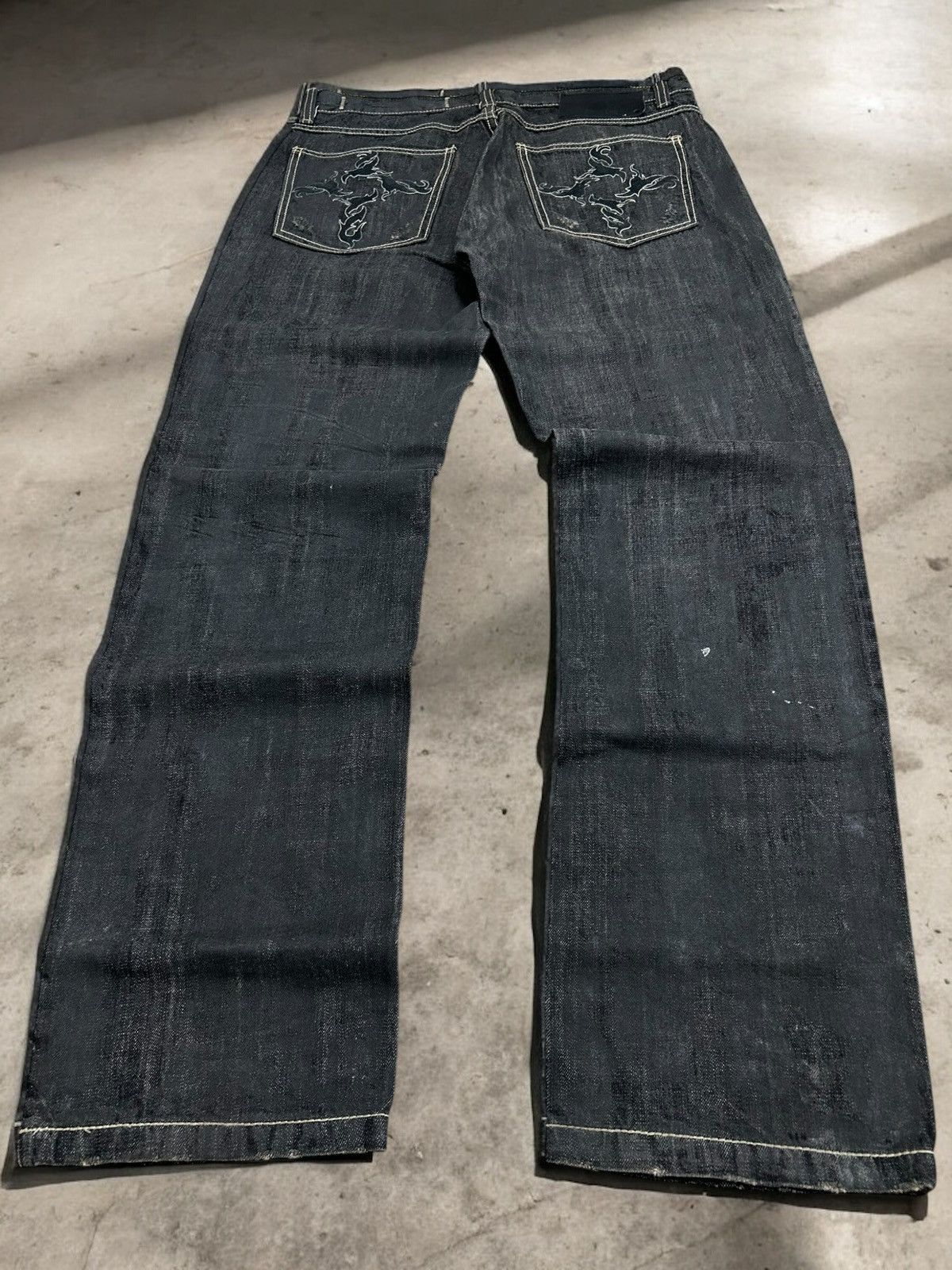 20471120 × GOSTAR DE FUGA × Japanese Brand Zenstyle Lab Japan Jean Pocket Logo Crown Fire Cross Size US 36 / EU 52 - 1 Thumbnail