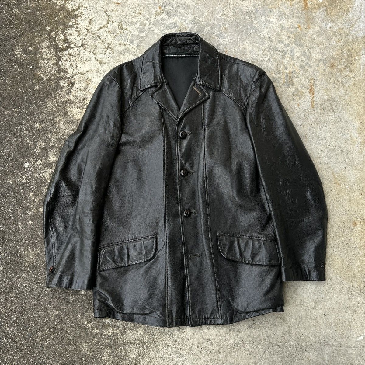 Leather 70s Anthony Bourdain Shop Car Coat leather jacket ERD Size US L / EU 52-54 / 3 - 1 Thumbnail