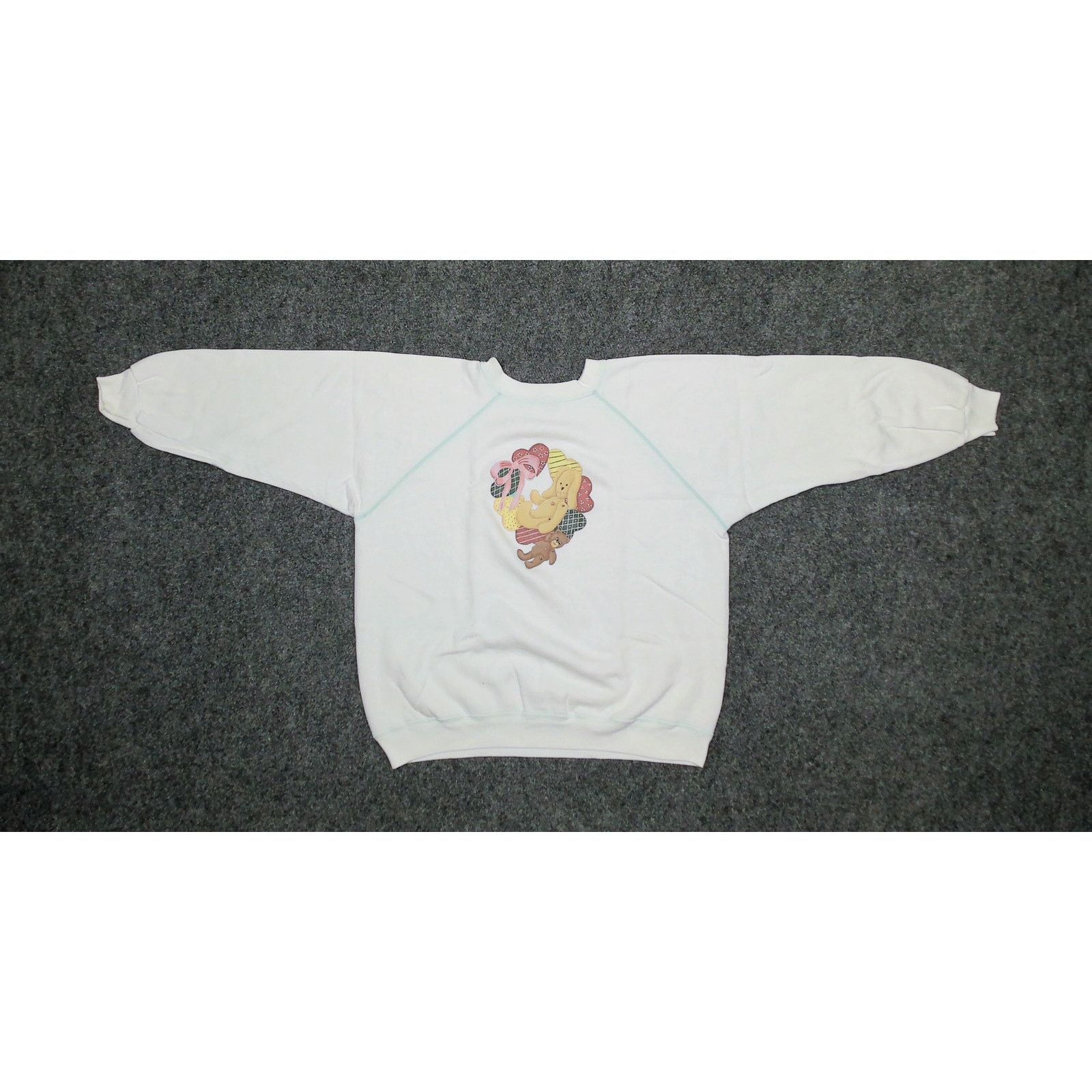 Hanes Vintage 90s Hanes Her Way Boxy Teddy Bear Sweatshirt XL Size XL / US 12-14 / IT 48-50 - 4 Thumbnail