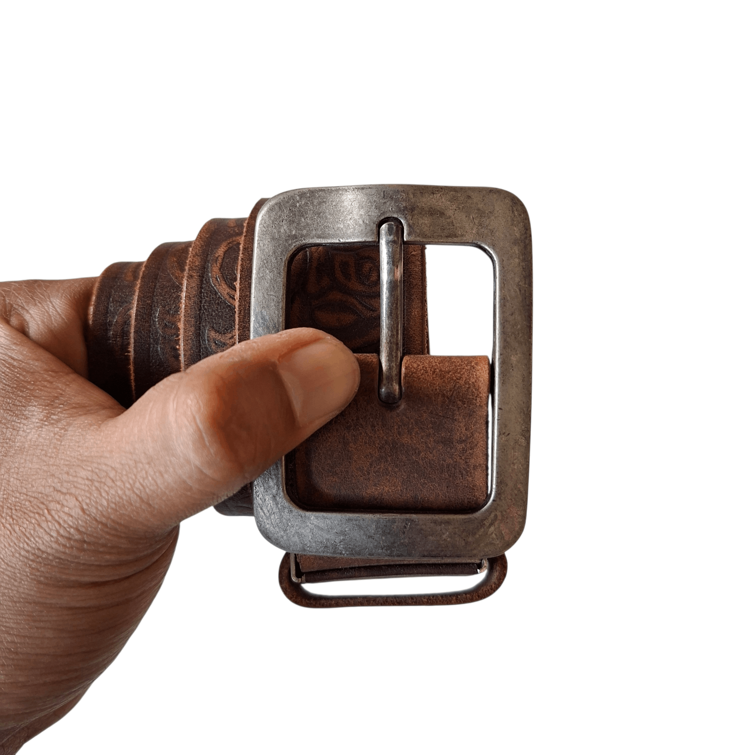 Japanese Brand 🧱 Vintage lida koubou garrison emboss leather belt Size ONE SIZE - 3 Thumbnail