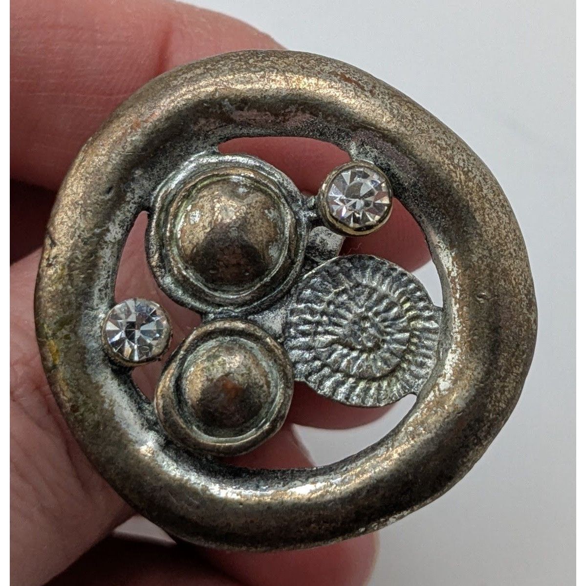 Other Vintage Brutalist Adjustable Ring With Abstract Circular Des Size ONE SIZE - 9 Thumbnail