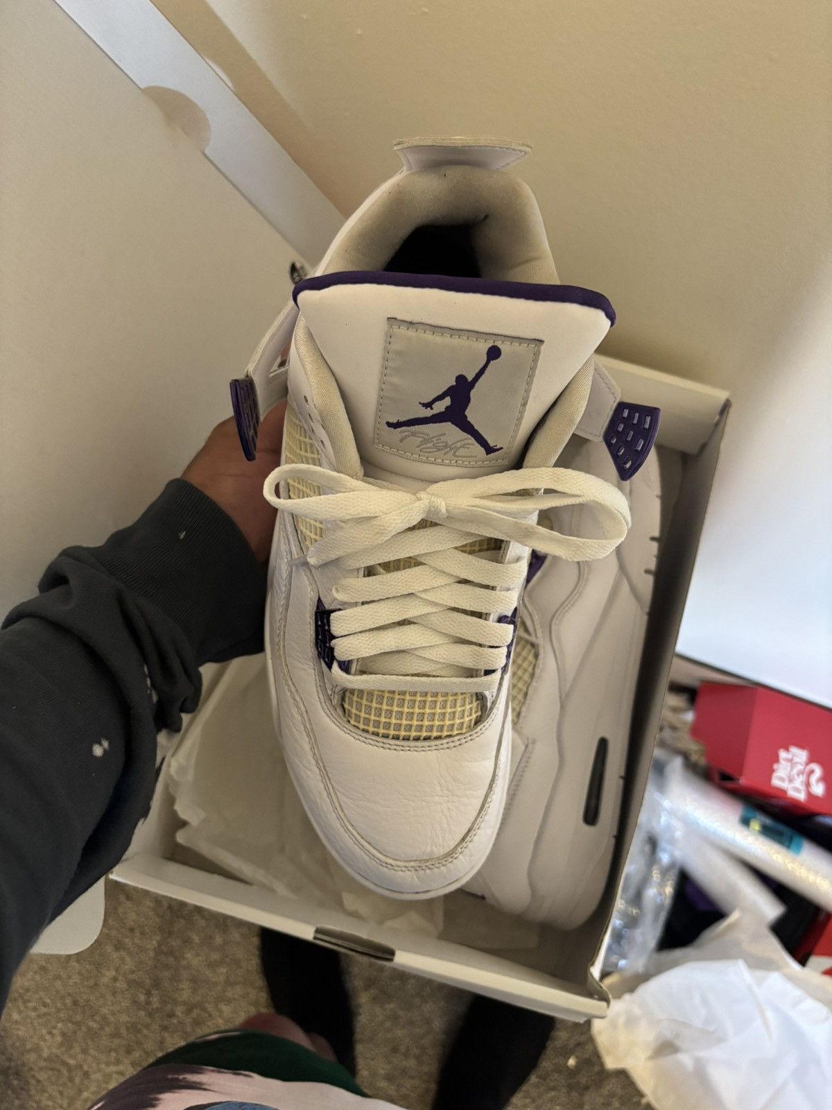 Nike Jordan 4 Metallic Purple Size US 10 / EU 43 - 3 Thumbnail