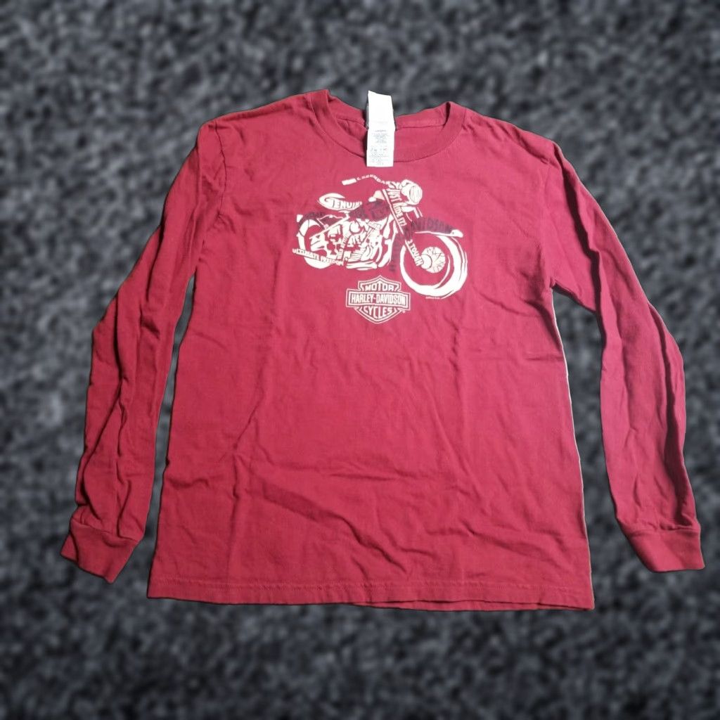 Harley Davidson Harley-Davidson Womens Long Sleeve T Shirt Red Medium Basic Motorcycle Size L / US 10 / IT 46 - 1 Thumbnail