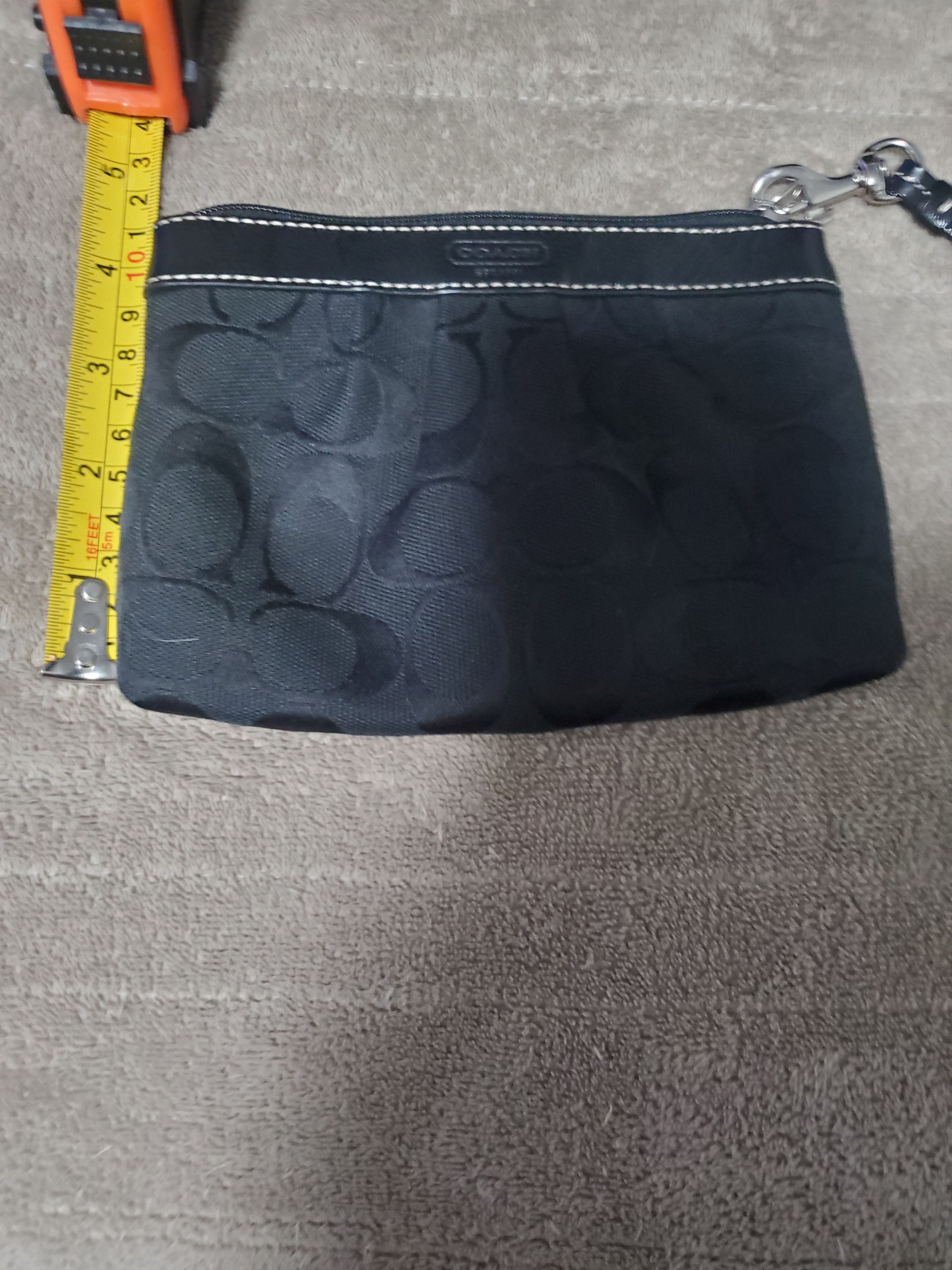 Coach Coach Black Signature Jacquard Wristlet Leather Size ONE SIZE - 2 Thumbnail