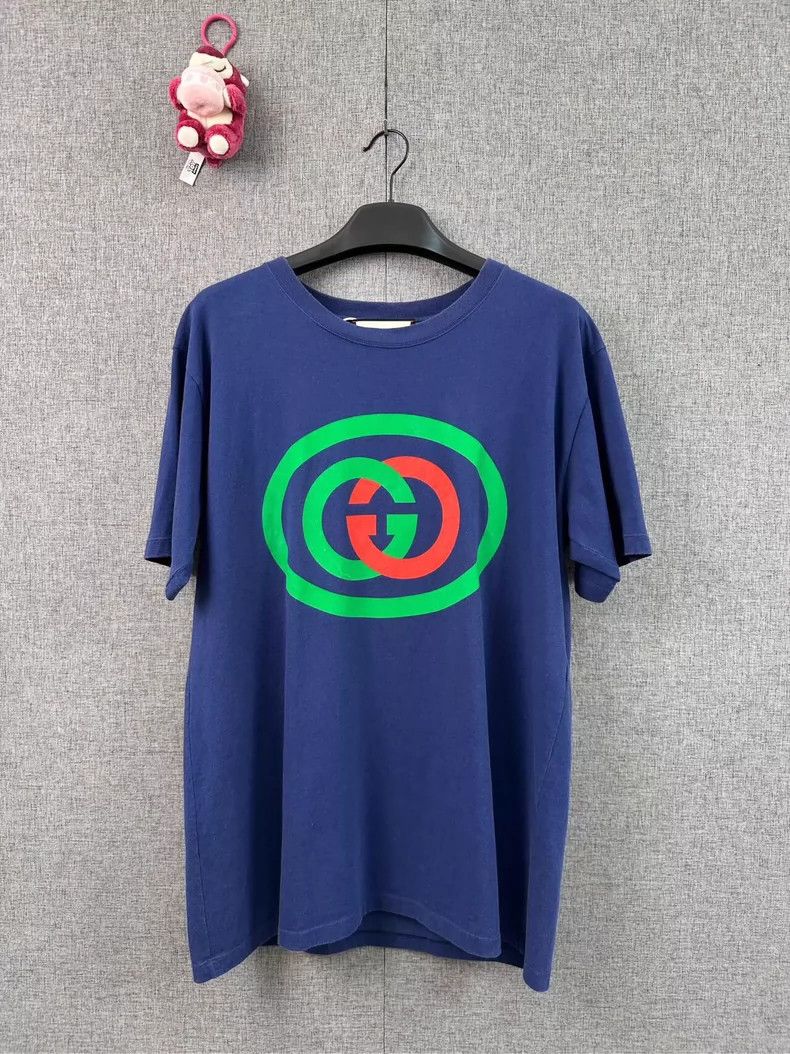 Gucci Gucci Interlocking ring blue short sleeves 2503-Nextarrow Size US S / EU 44-46 / 1 - 1 Thumbnail