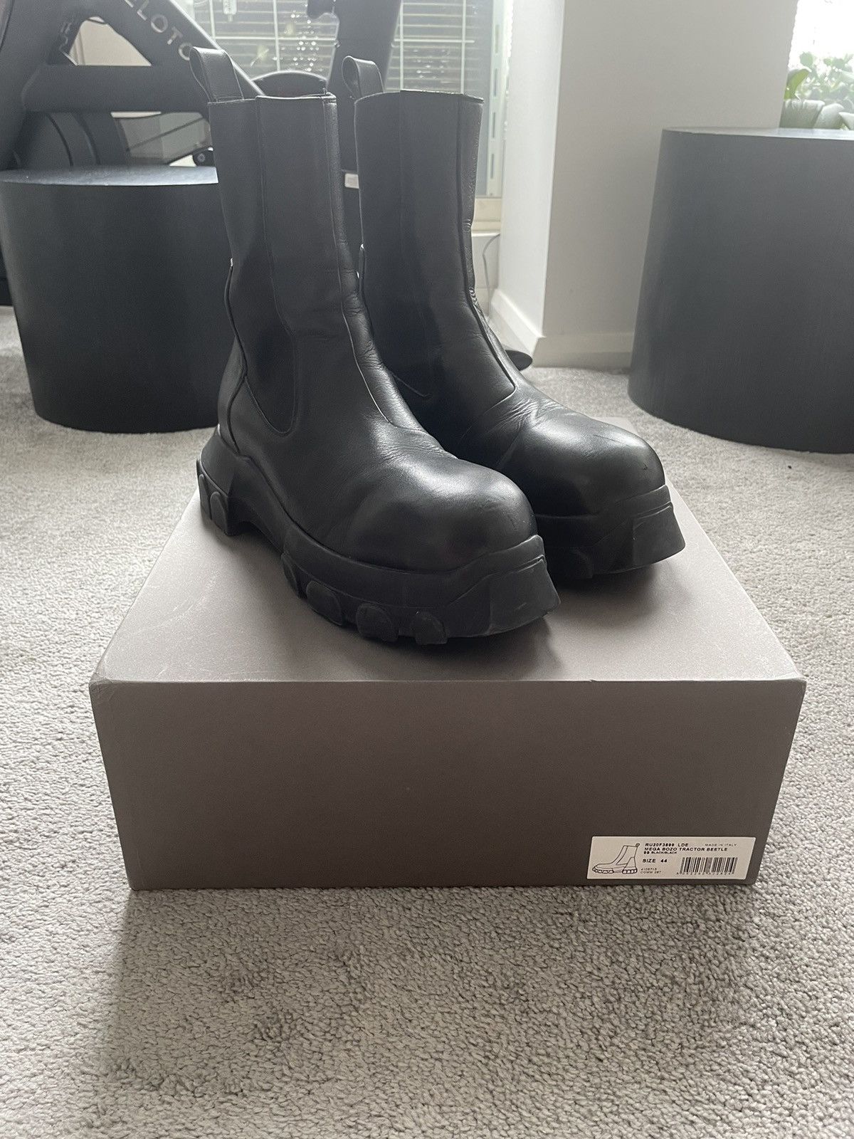 Rick Owens PULL ON BOGUN BOOTS サイズ44 Pull On leather knee-high boots in black - Rick Owens