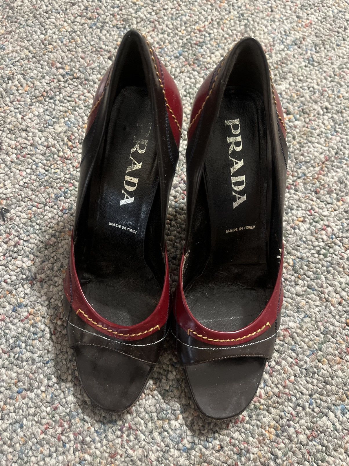 Prada PRADA vintage open toe heels Size US 6.5 / IT 36.5 - 1 Thumbnail