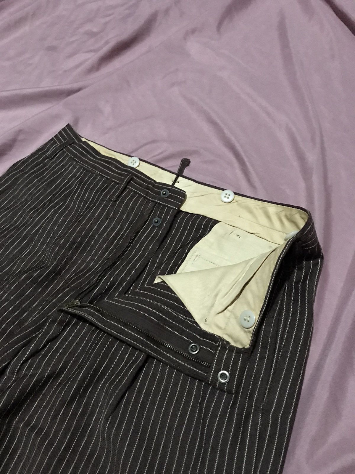 Other US MADE 20s HOLLYWOOD PANTS in pure wool brown fabric Size 38R - 8 Thumbnail