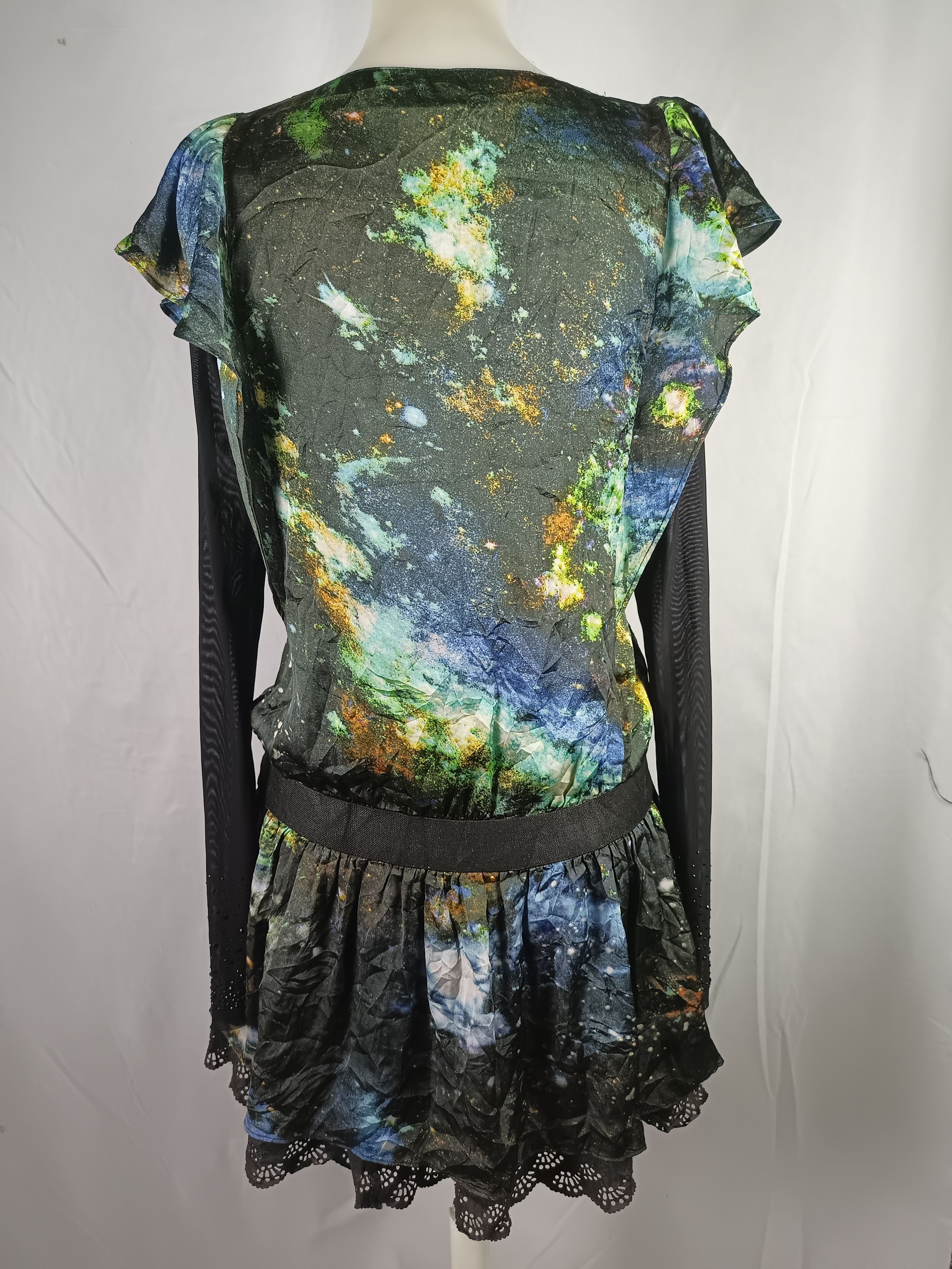 Japanese Brand OSANI Galaxi Print Long Sleeve Women Dress Size M / US 6-8 / IT 42-44 - 18 Thumbnail