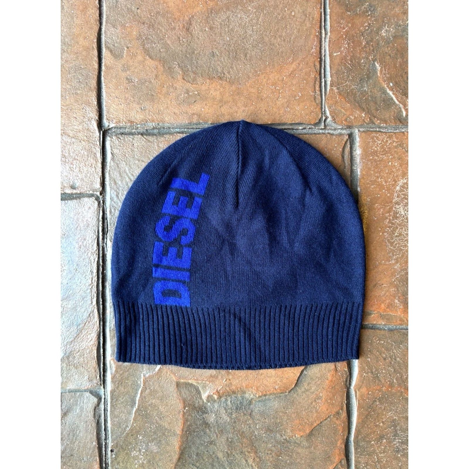 Diesel VINTAGE Diesel Beanie Hat Navy Blue Unisex Adults One Size Knit Acrylic Reversible 90s 2000s 90s USA Italy Size ONE SIZE - 2 Thumbnail
