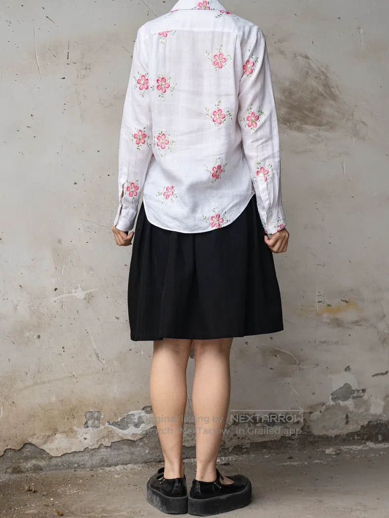 Junya Watanabe Junya Watanabe Floral embroidered round-neck shirt Size M / US 6-8 / IT 42-44 - 4 Thumbnail