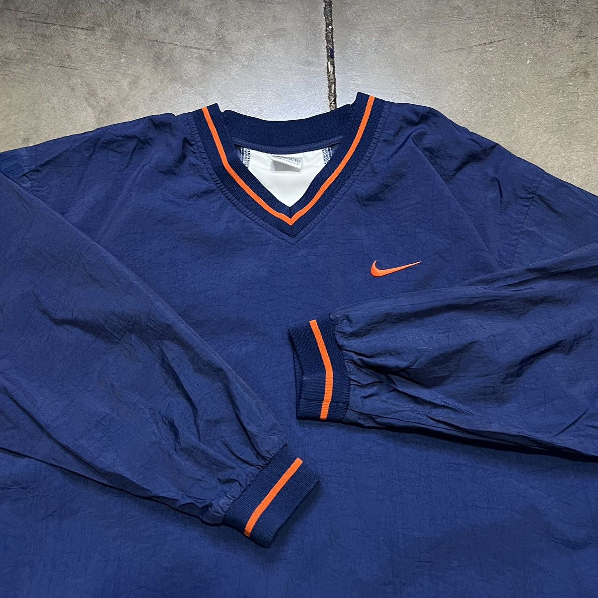 Nike × Vintage Vintage 90s Nike Windbreaker Jacket Mini Center Swoosh Boxy Size US XL / EU 56 / 4 - 4 Thumbnail