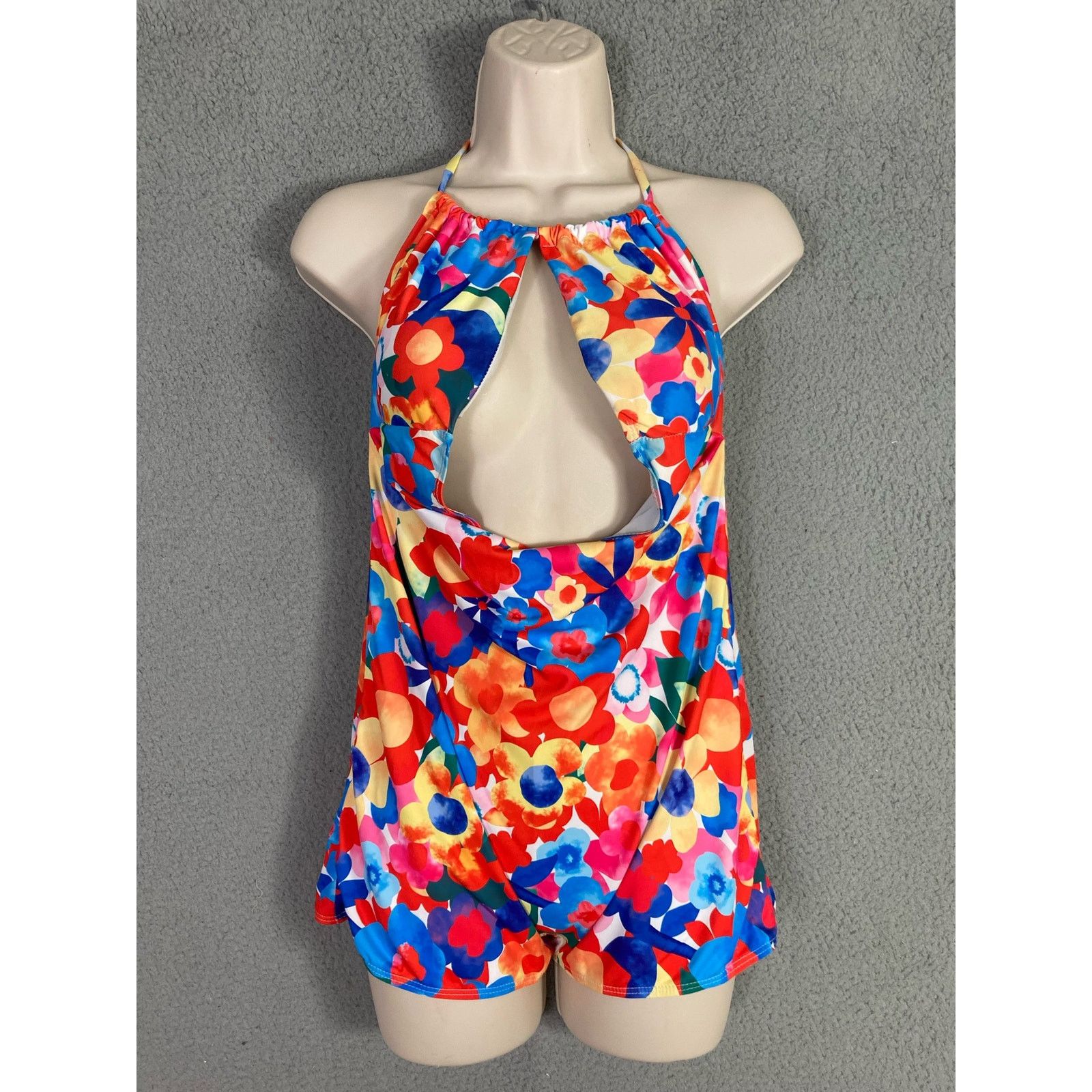 Other Women's Floral Print One-Piece Swimsuit Size Large Stretch Size ONE SIZE - 3 Thumbnail