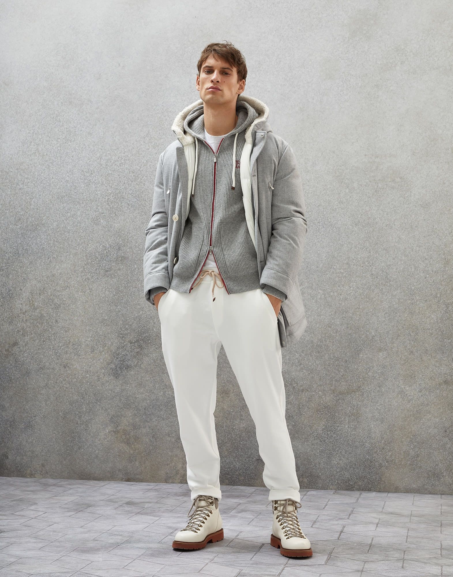 Brunello Cucinelli o1w1db10924 Cashmere Cardigan in Light Grey Size US M / EU 48-50 / 2 - 3 Thumbnail