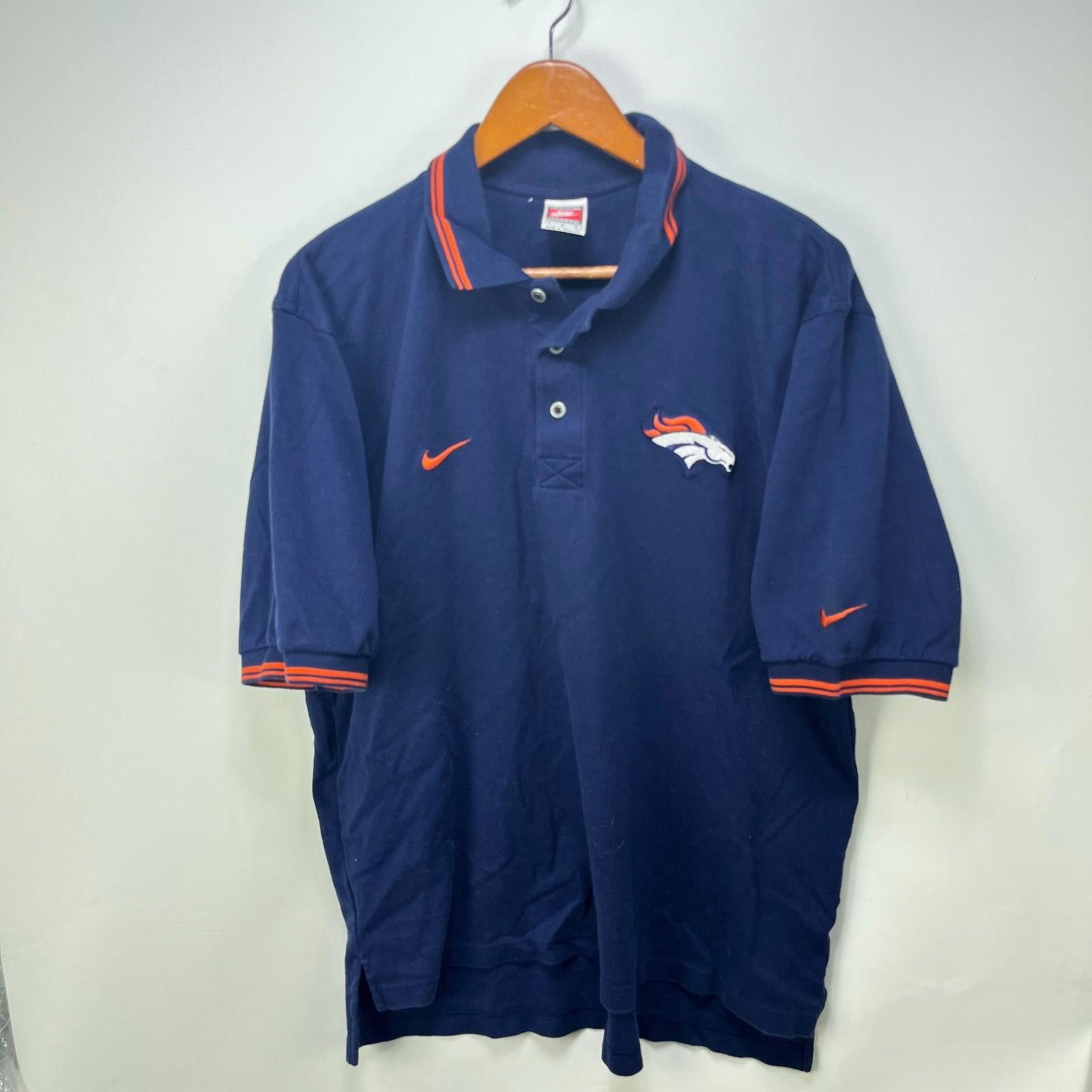 Nike Vintage Nike NFL Denver Broncos Blue Polo Shirt Short Sleeve Size ONE SIZE - 1 Thumbnail