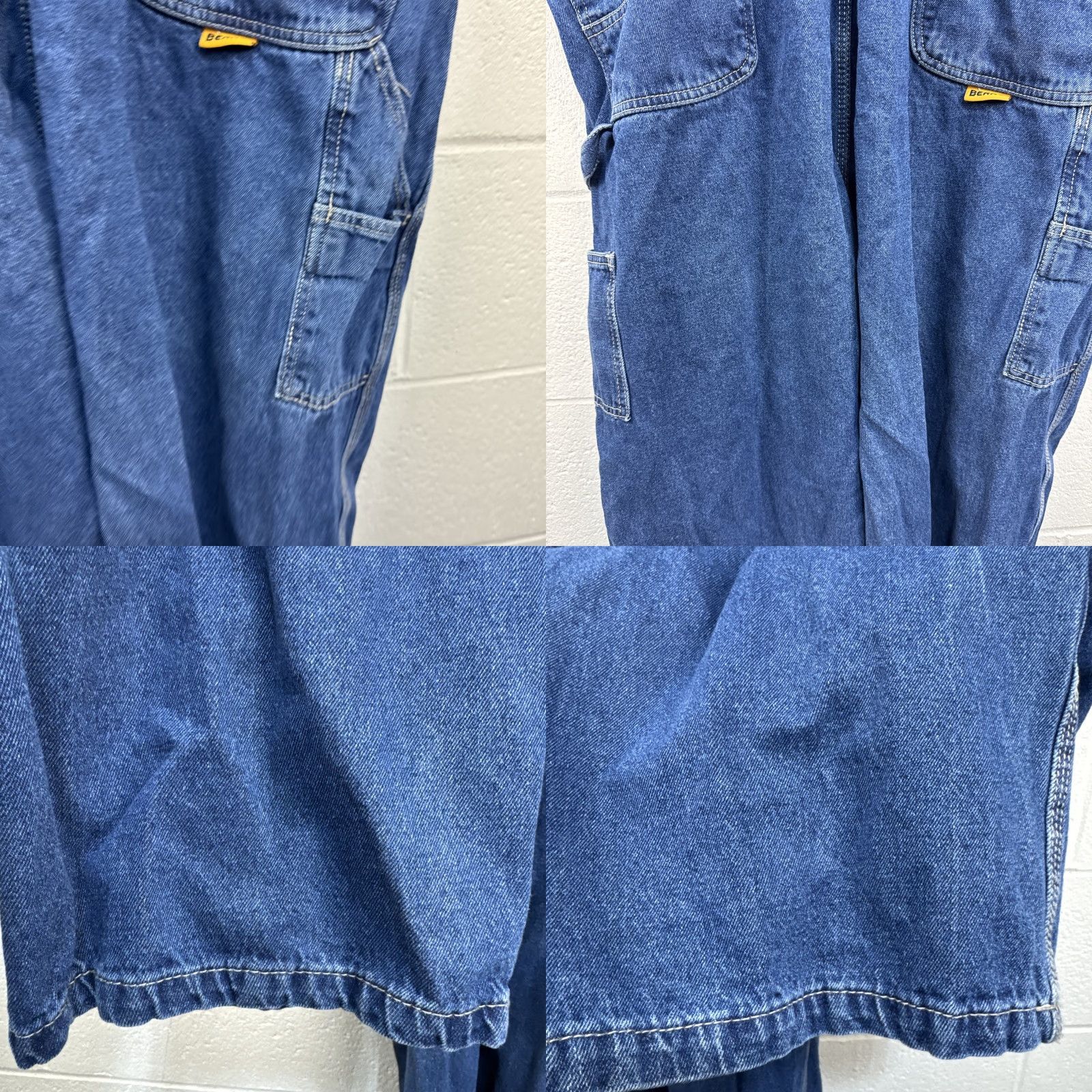 Vintage Berne Denim Carpenter Bib Overalls Men Blue Denim 44x32 Zip Button Cargo Pocket Regular Size 44 Inseam 32 Mid Rise Straight Jeans Workwear Vintage: No Size US 44 / EU 60 - 10 Thumbnail