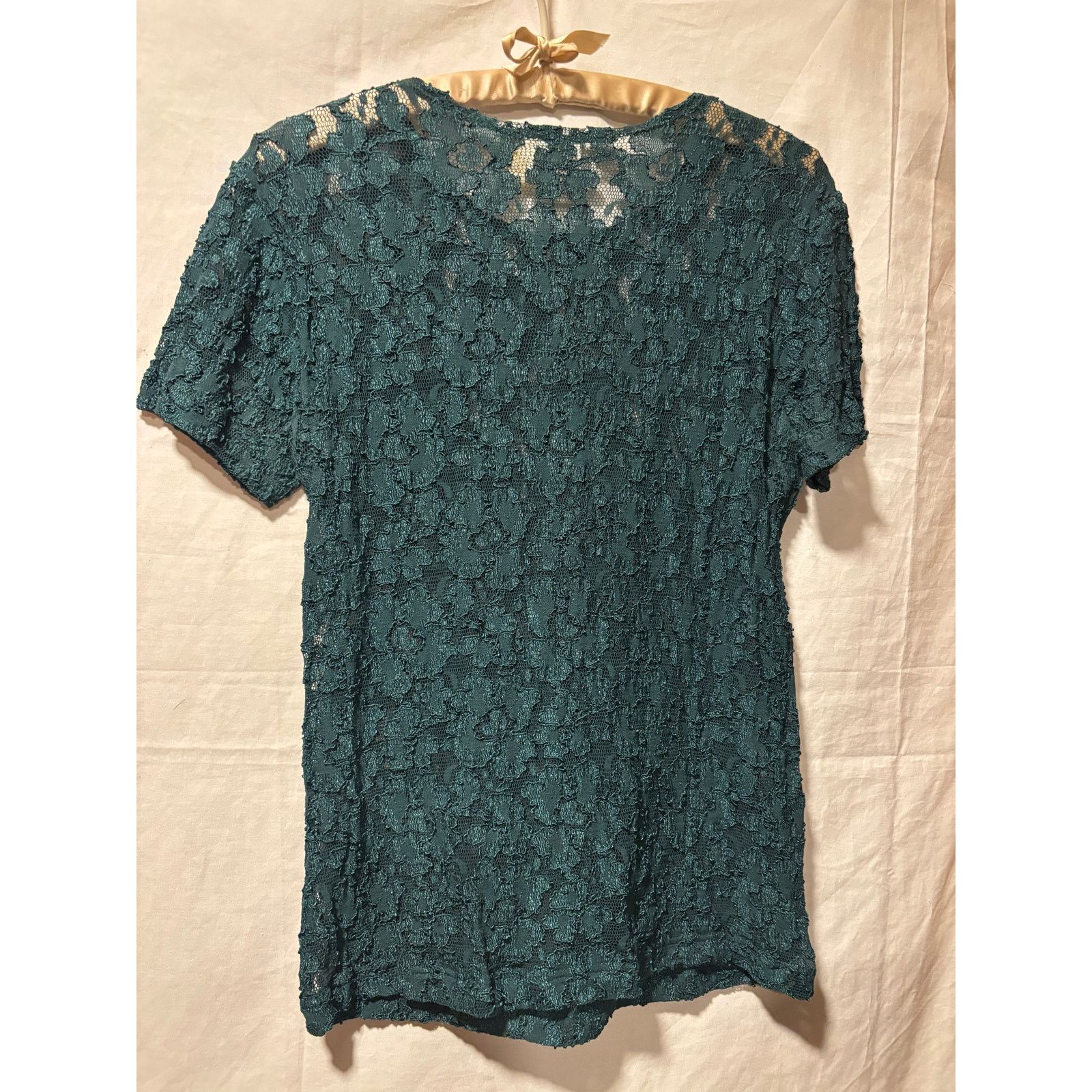 Victoria's Secret Victoria's Secret Vintage Dark Forest Green Stretch Lace Top Size S / US 4 / IT 40 - 5 Thumbnail
