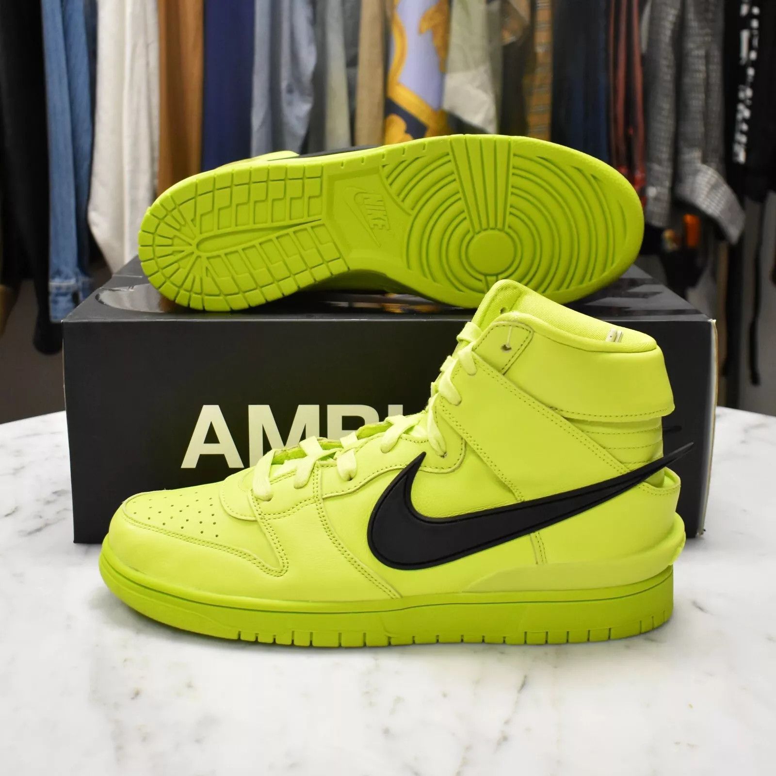 Nike Nike AMBUSH Dunk Hi High Atomic Green Lime Leather Size US 10.5 / EU 43-44 - 1 Thumbnail
