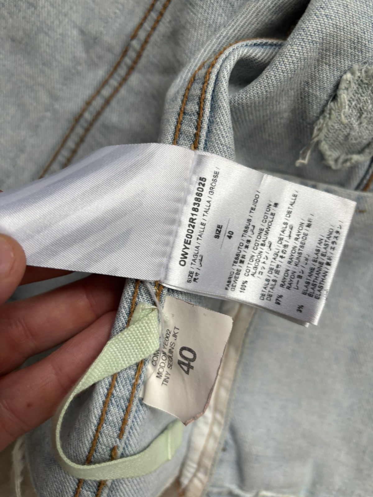 Off-White OFF-WHITE C/O VIRGIL ABLOH CHECKERED DENIM JACKET size 40 Size L / US 10 / IT 46 - 16 Thumbnail