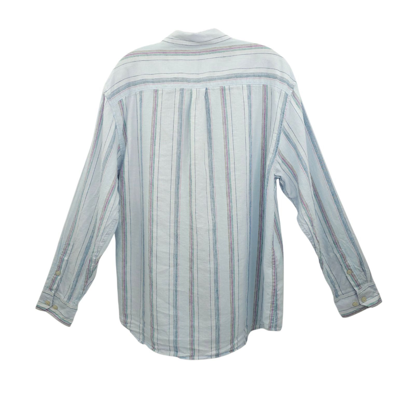 Tommy Bahama Tommy Bahama Shirt Mens L Blue Striped Linen Blend Long Slve Size US L / EU 52-54 / 3 - 2 Thumbnail